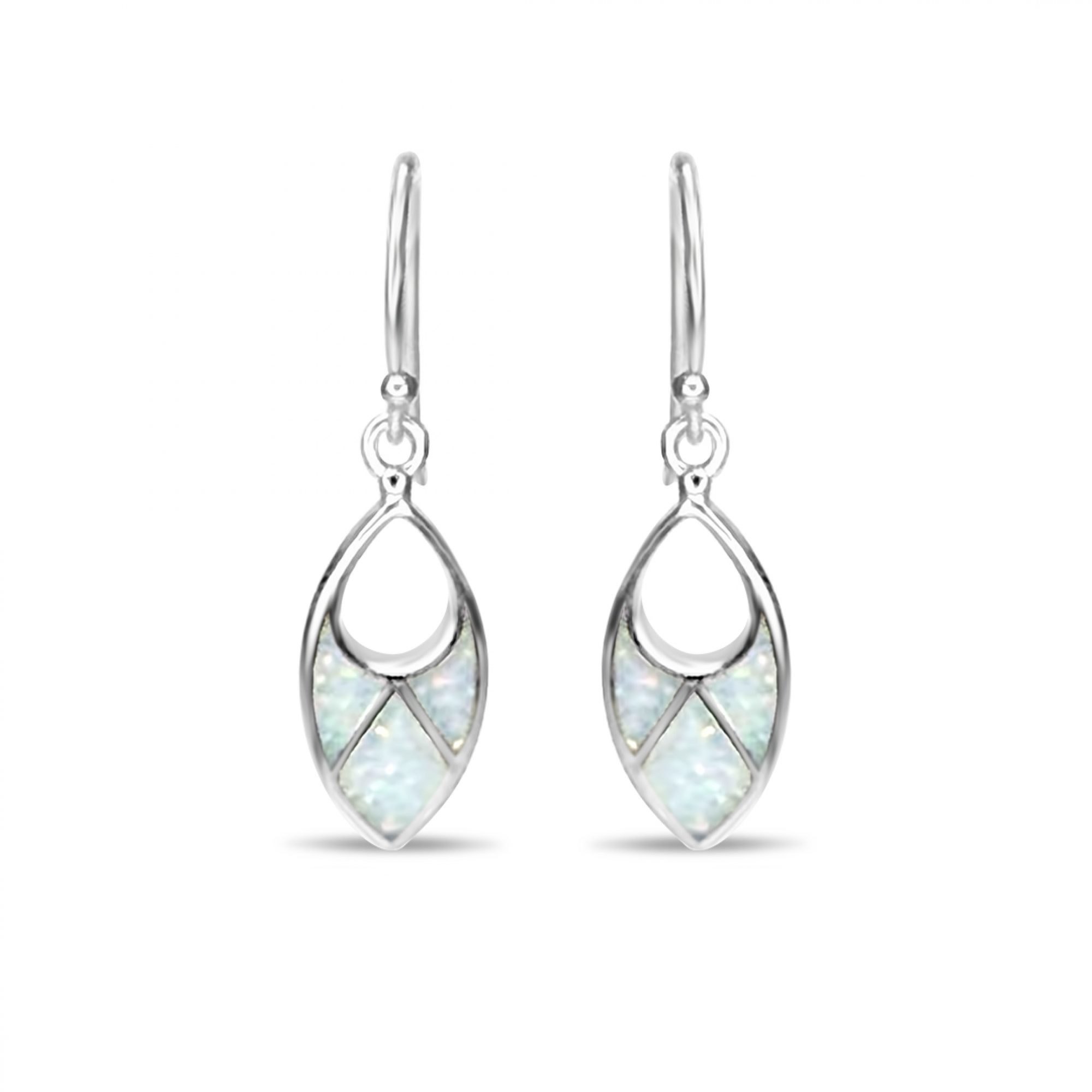 Dangle earrings with white opal 
