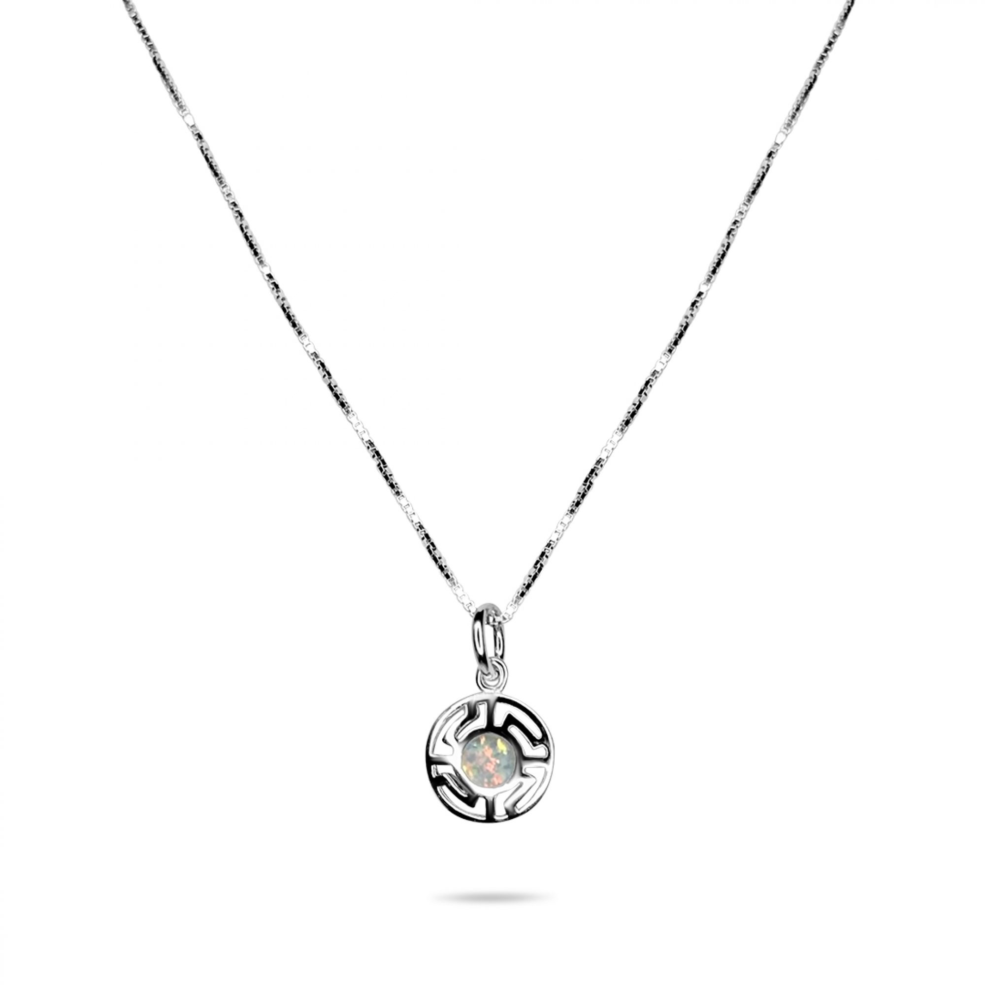 White opal meander pendant