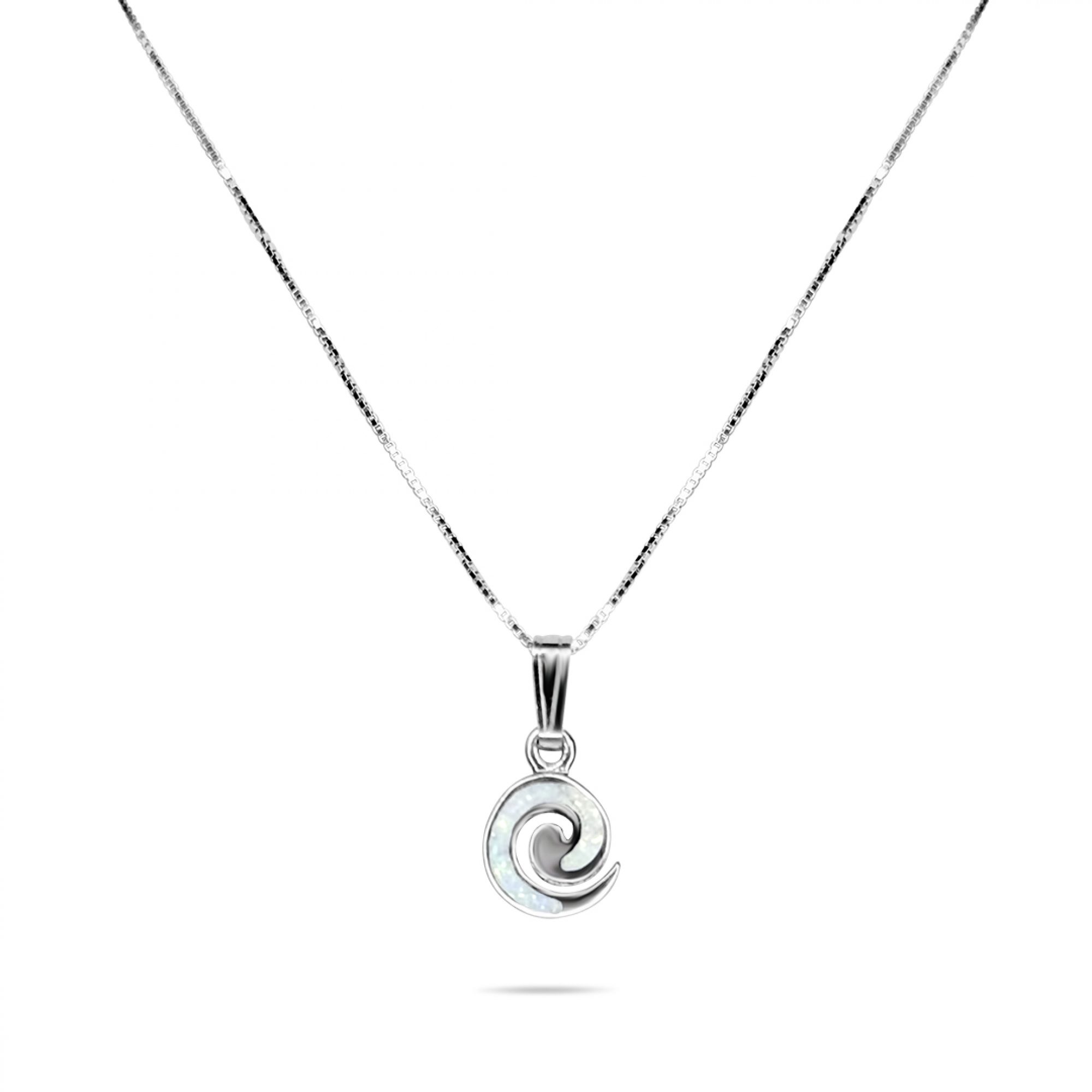White opal spiral pendant