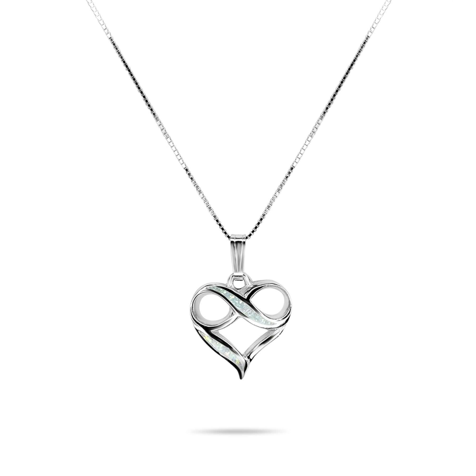 White opal heart pendant