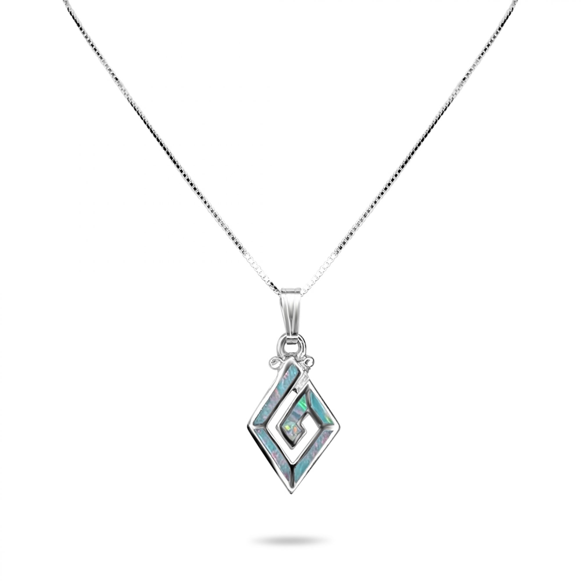 White opal meander pendant
