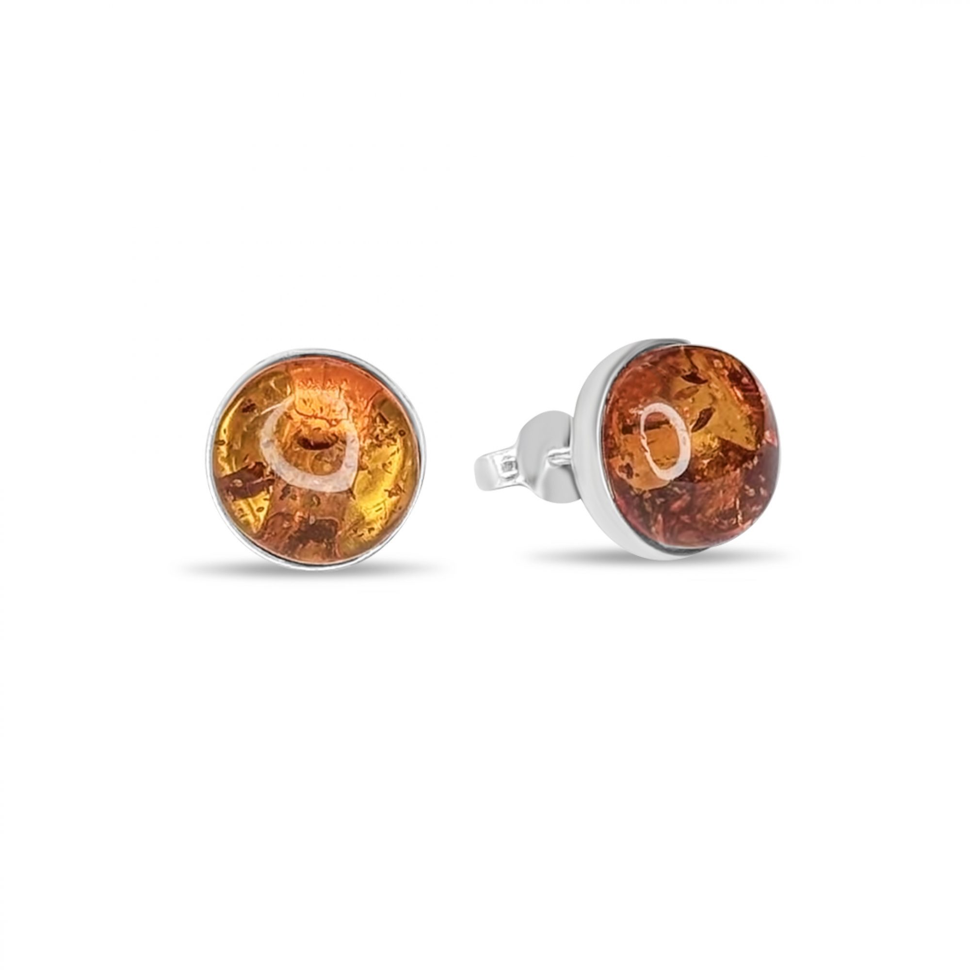 Earrings with amber stones