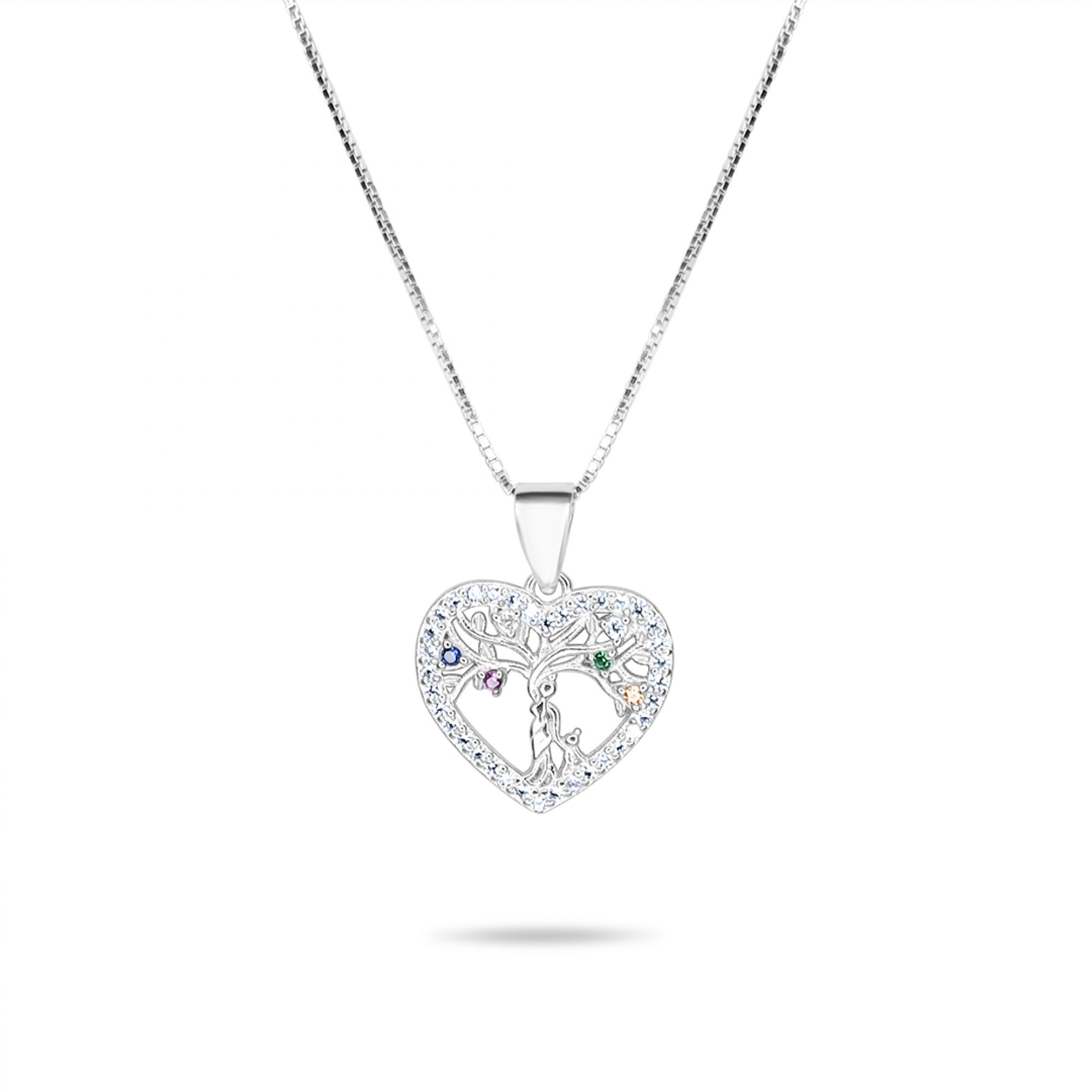 Heart necklace with zircon stones