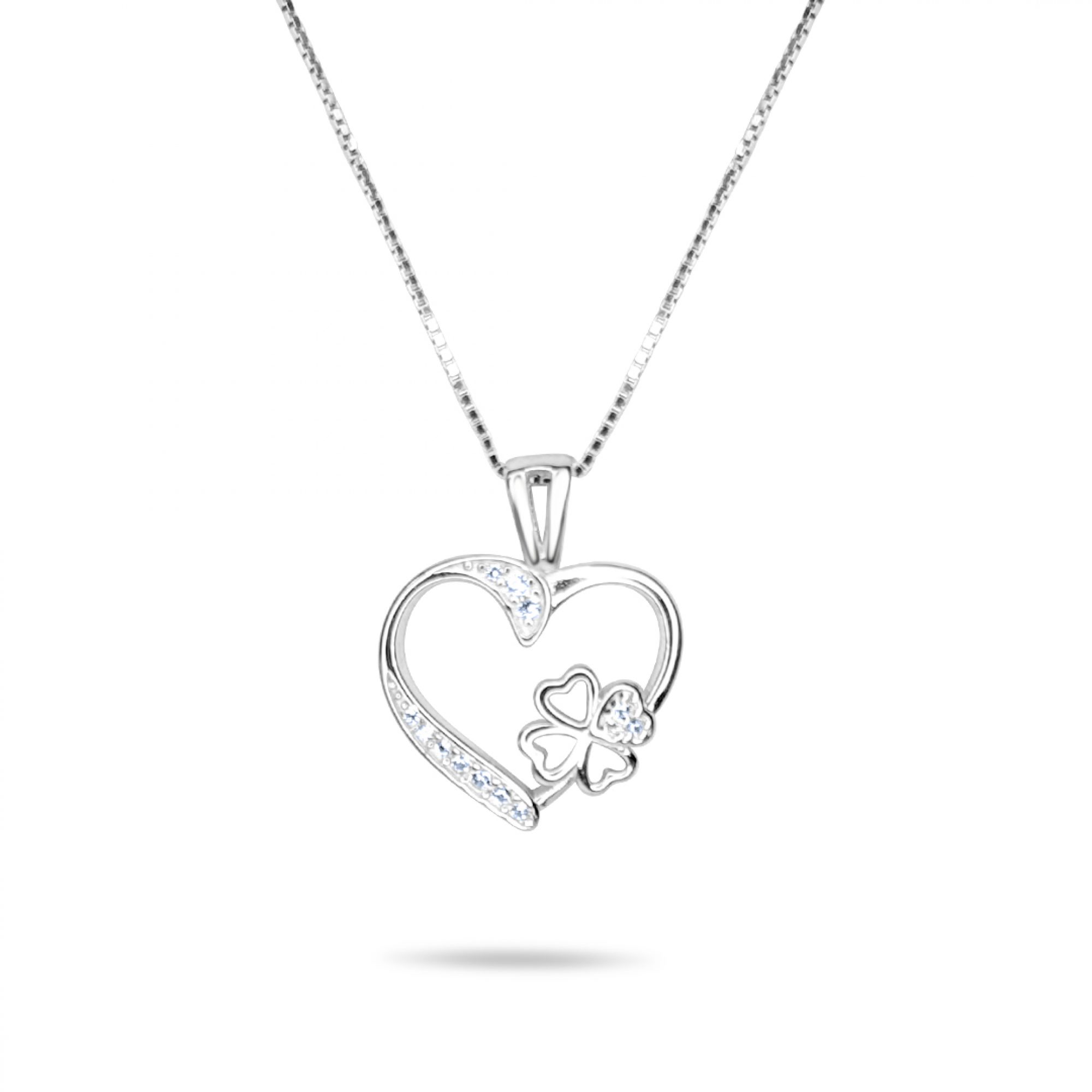 Heart necklace with zircon stones