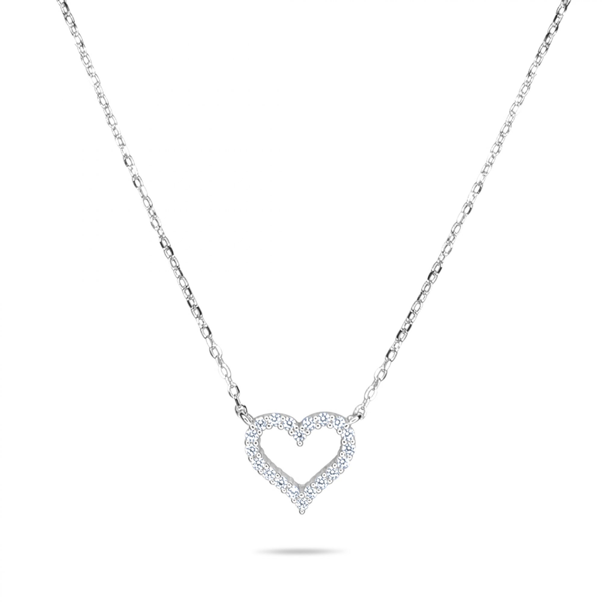 Heart necklace with zircon stones