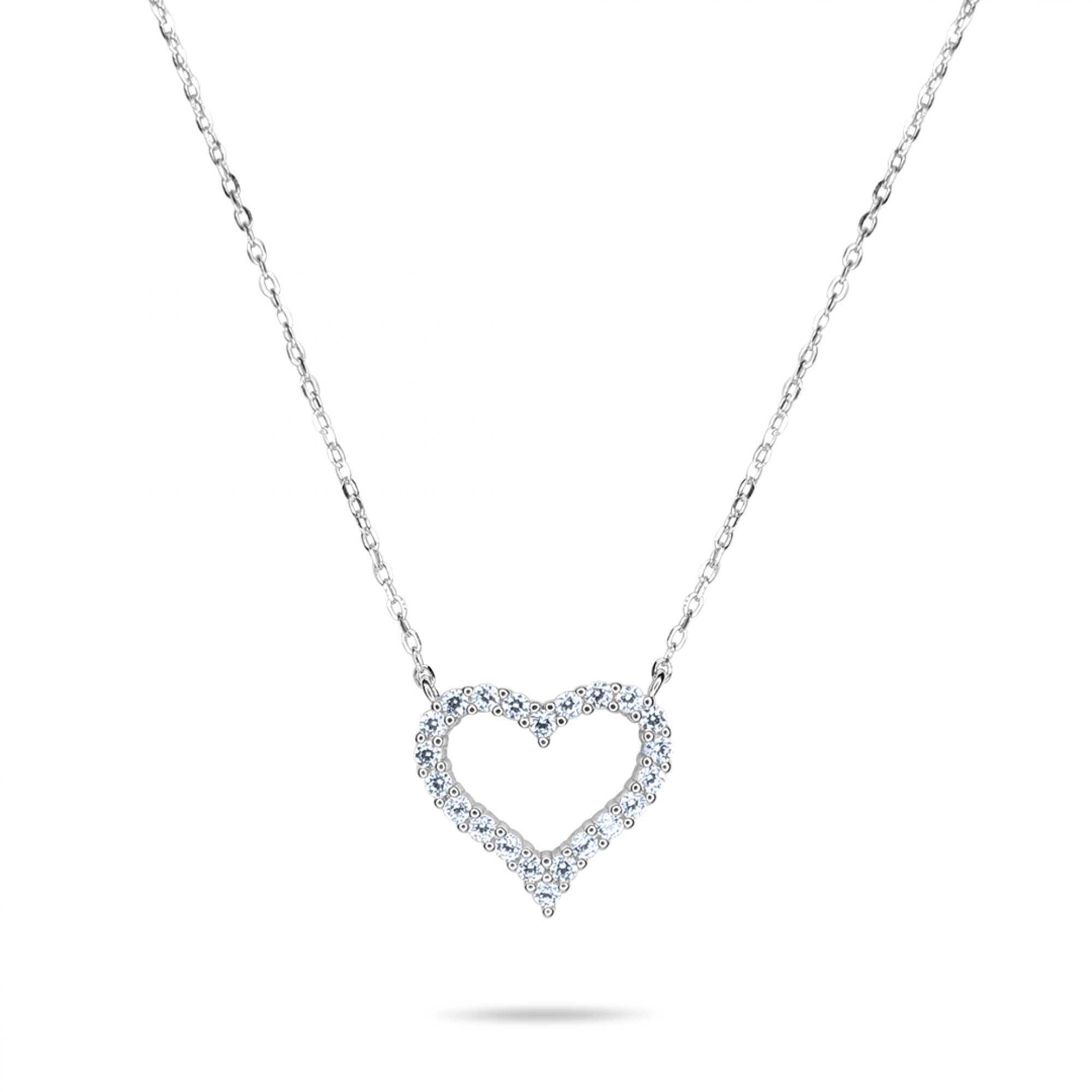 Heart necklace with zircon stones