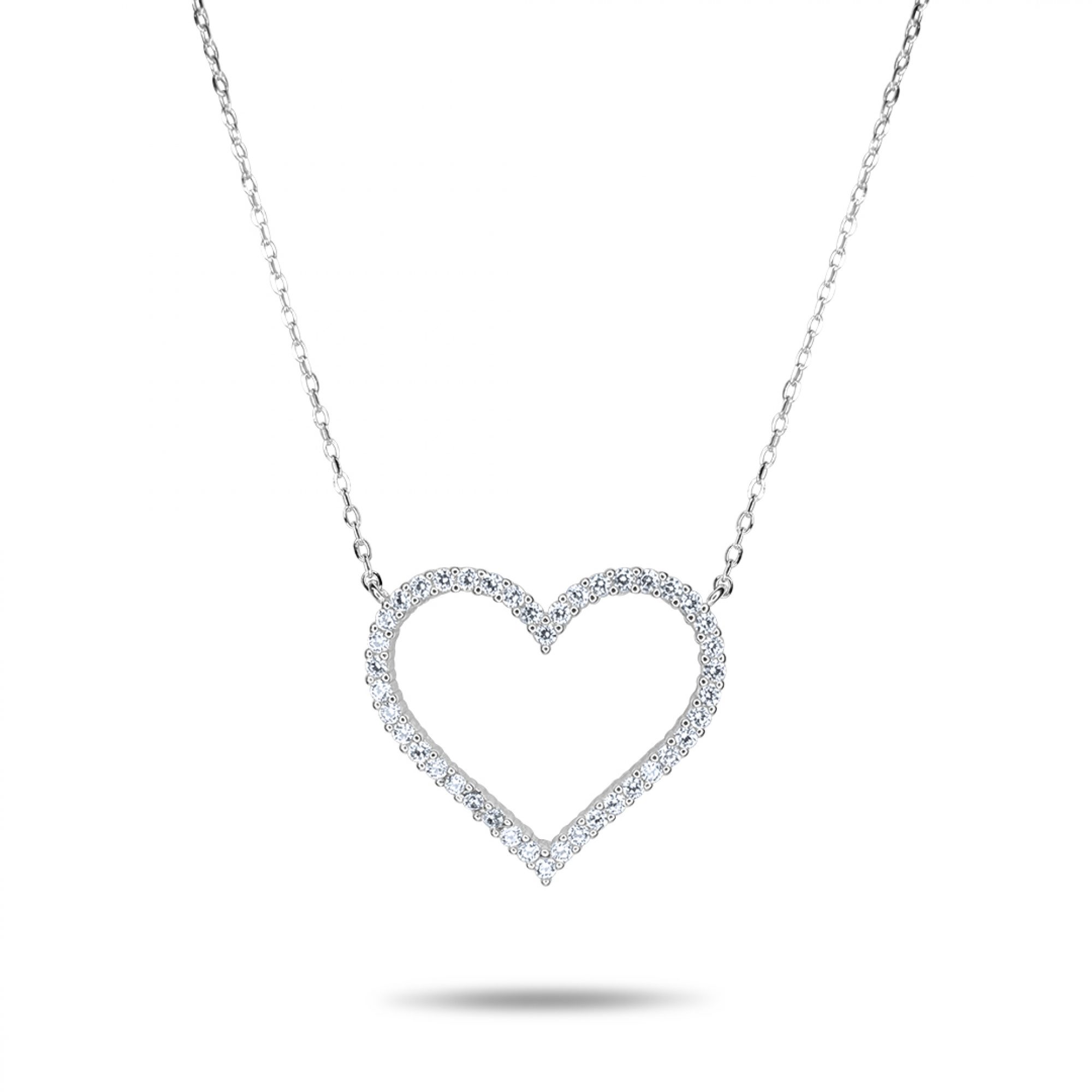 Heart necklace with zircon stones