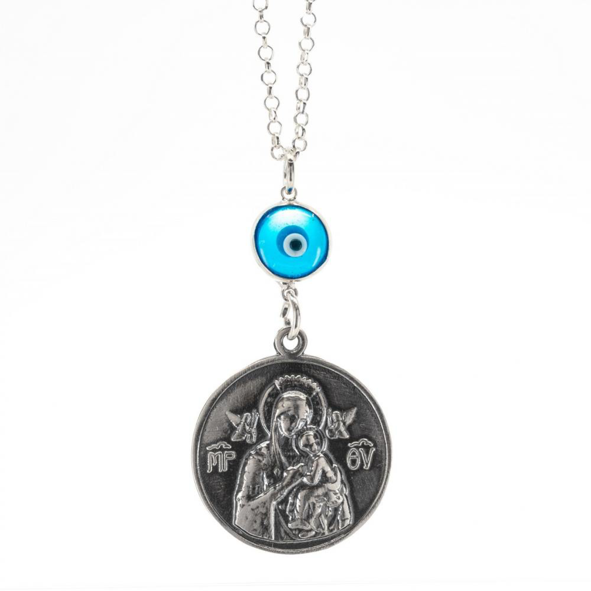 Φυλαχτό αυτοκινήτου διπλής όψης με μάτι άκουα μαρίν