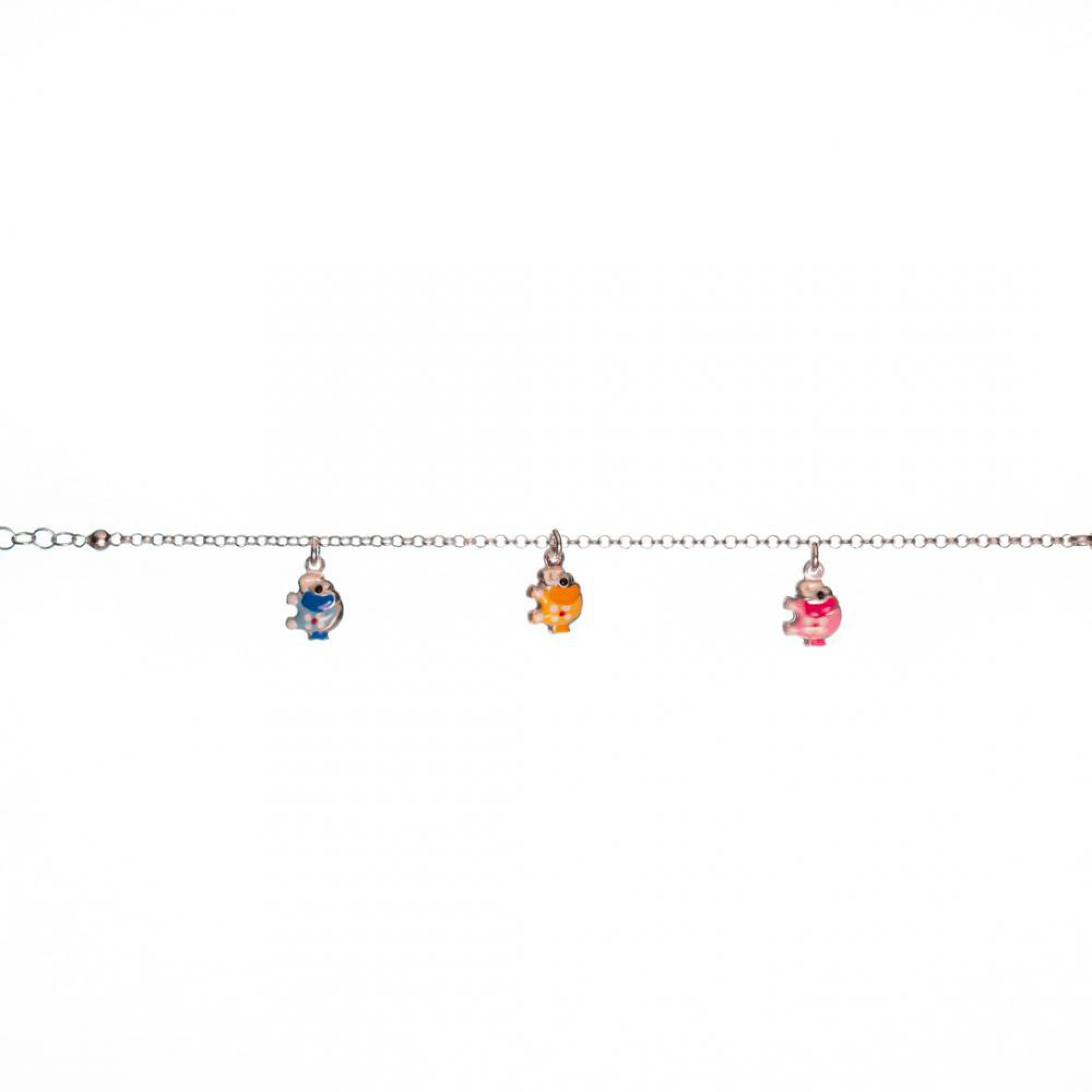 Βραχιόλι με κρεμαστά ελέφαντες με σμάλτο