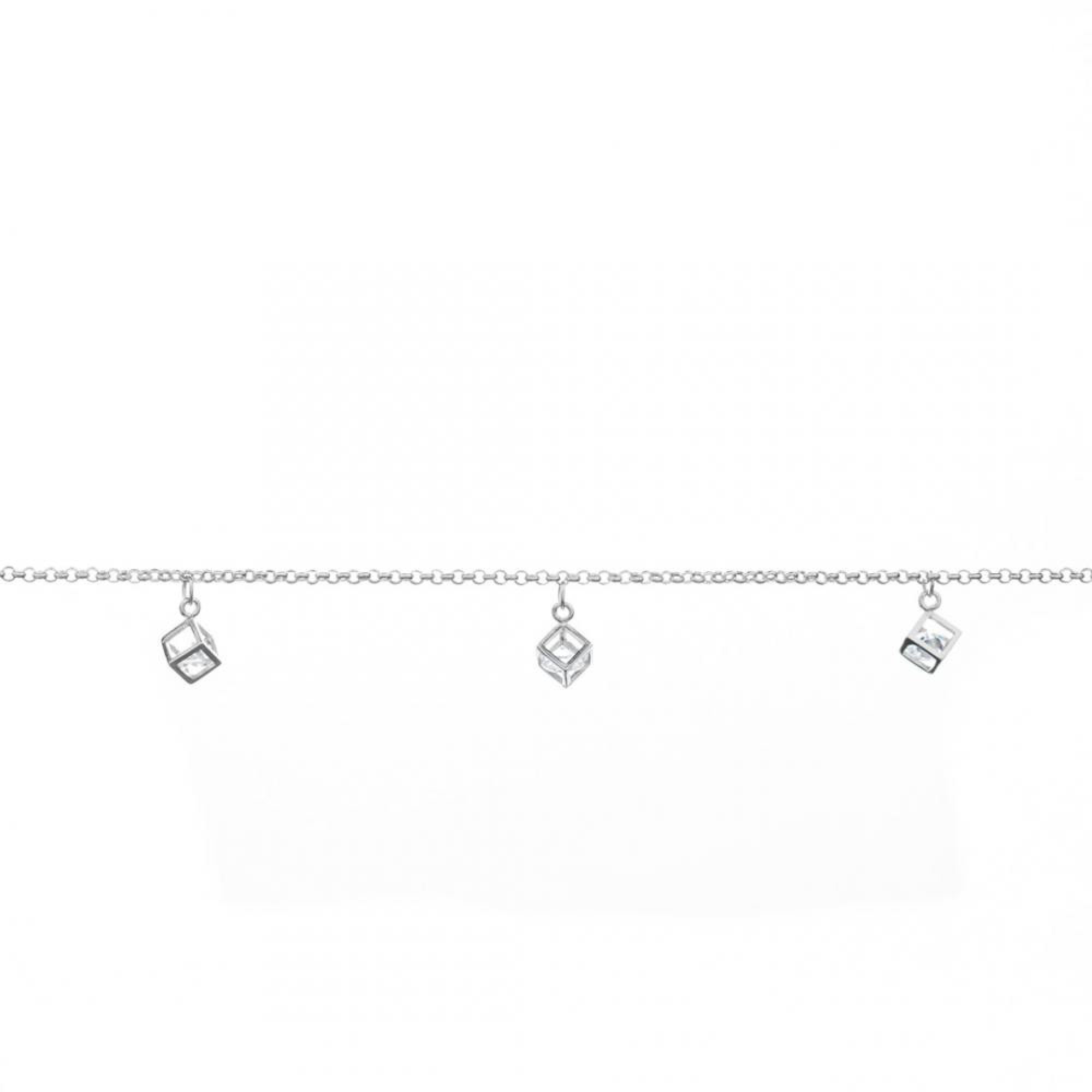 Αλυσίδα ποδιού με κρεμαστούς κύβους με πέτρες ζιργκόν