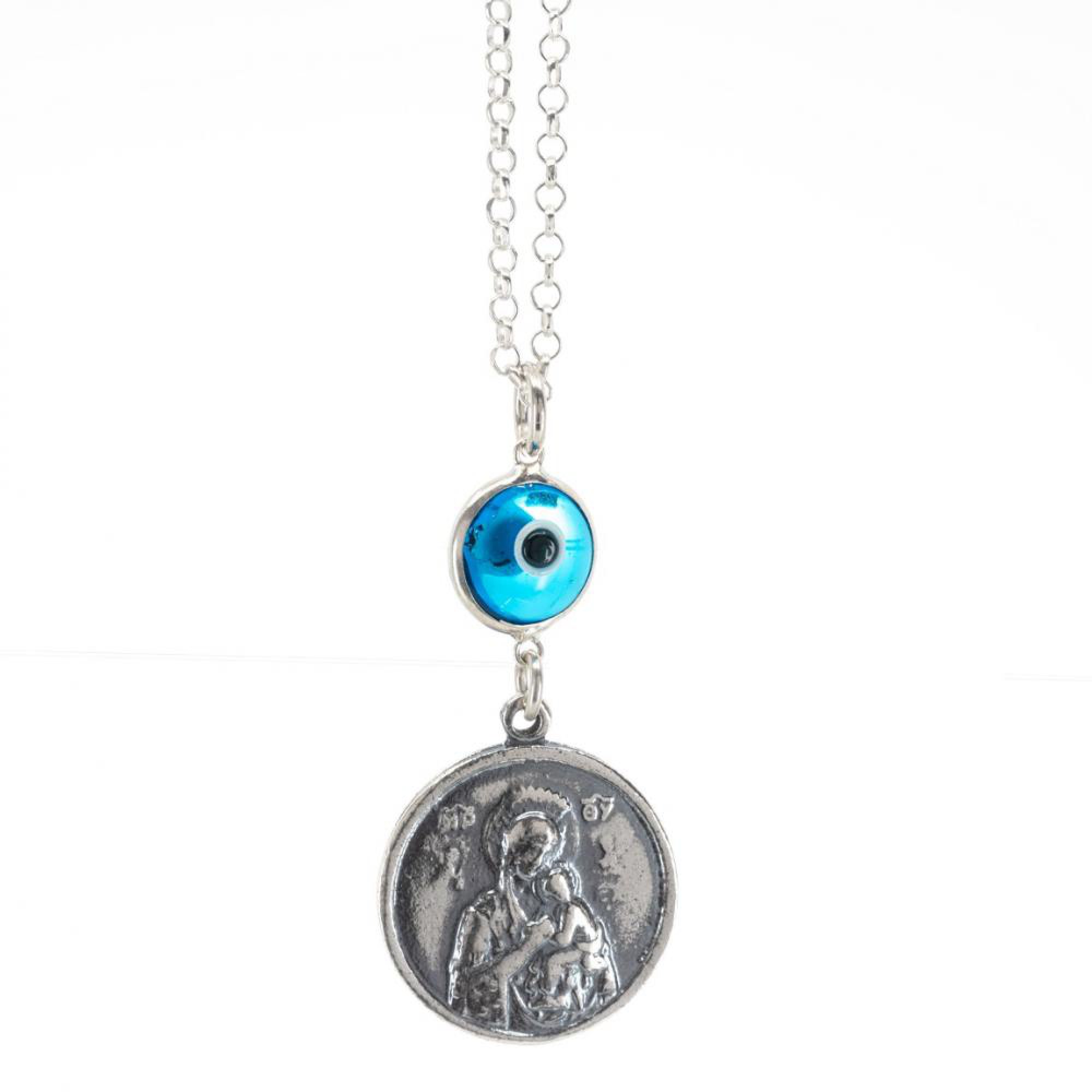 Φυλαχτό αυτοκινήτου διπλής όψης με μάτι άκουα μαρίν