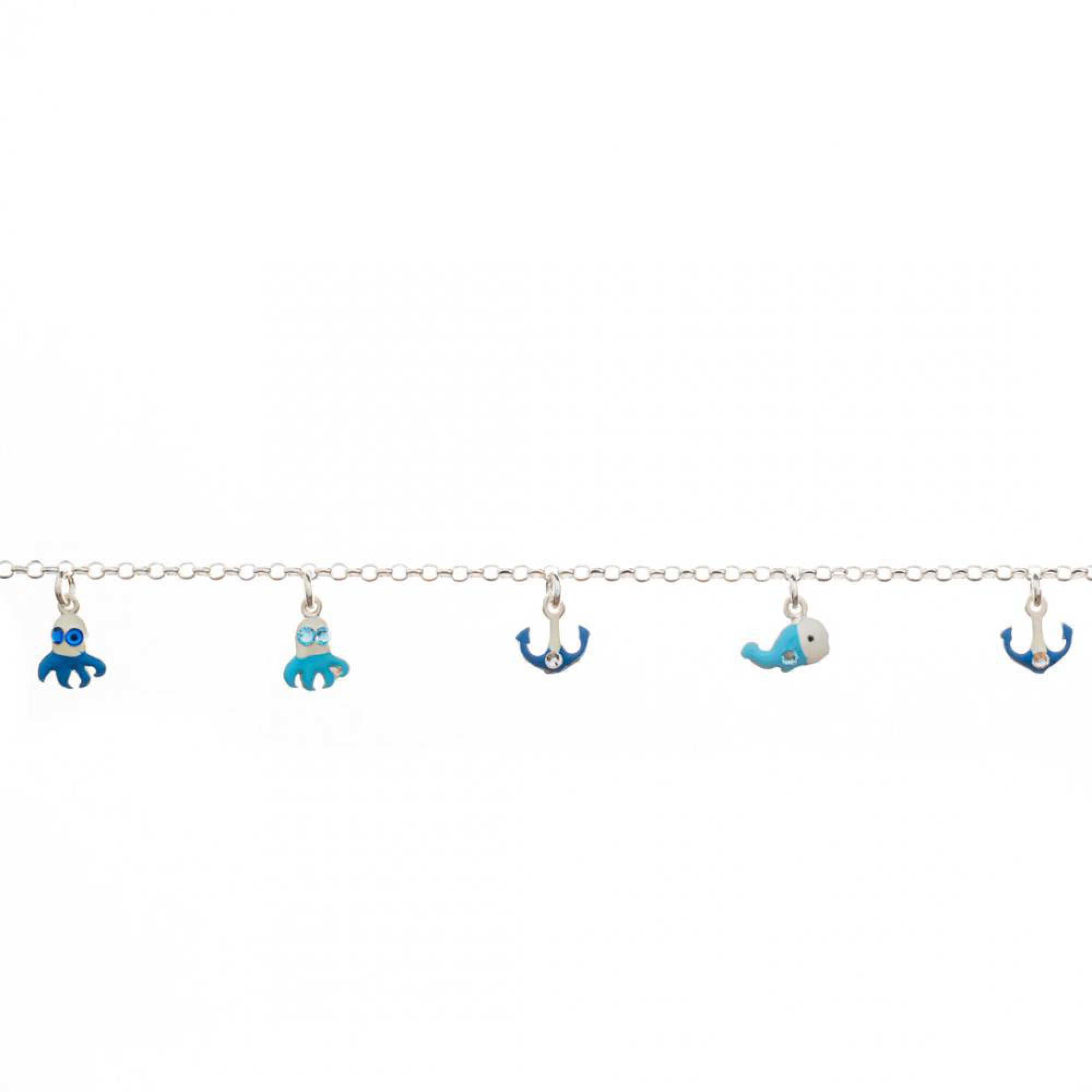 Βραχιόλι με κρεμαστά θαλασσινά είδη με σμάλτο