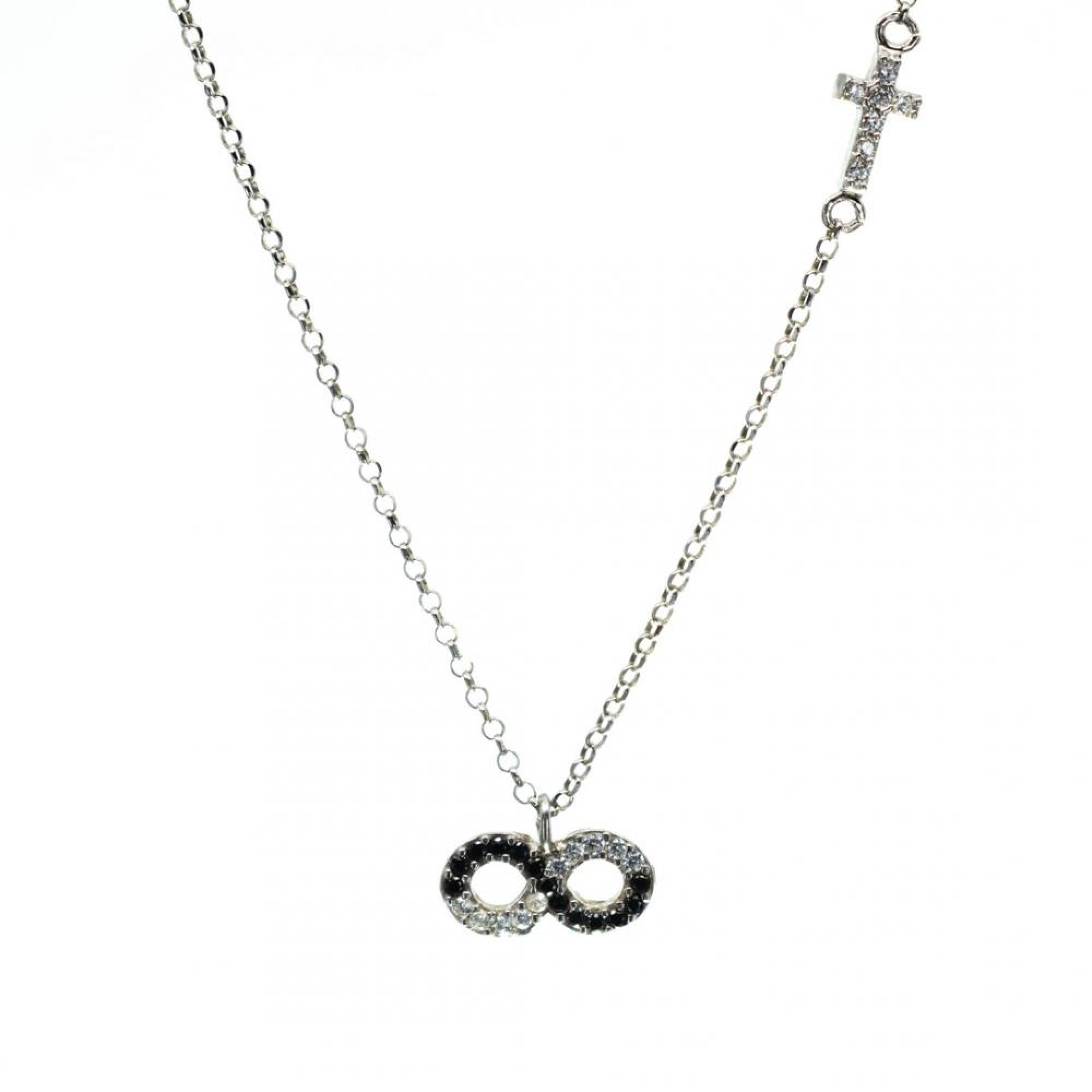 Infinity necklace with zircon stones