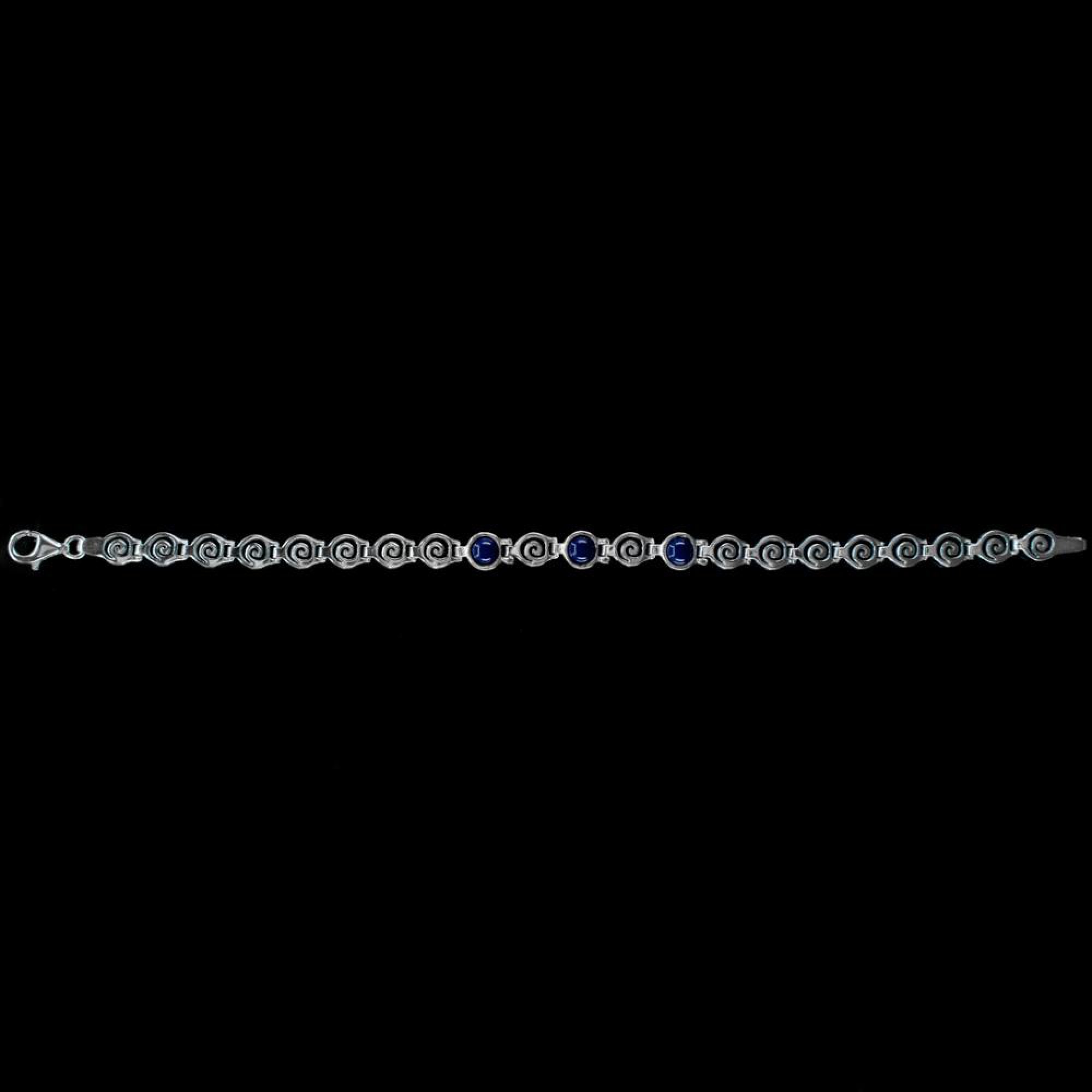 Meander bracelet with lapis lazuli stones