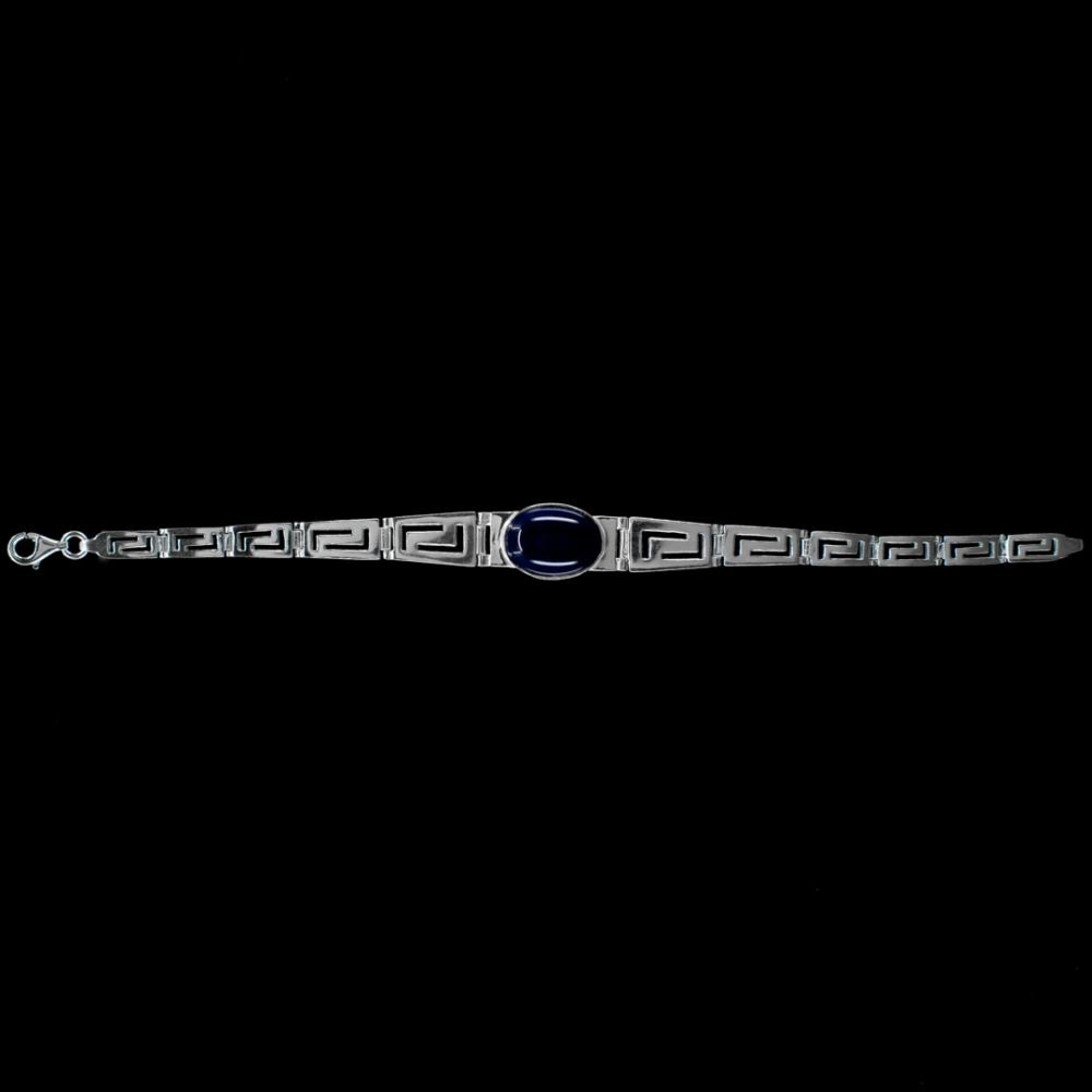 Meander bracelet with lapis lazuli stone