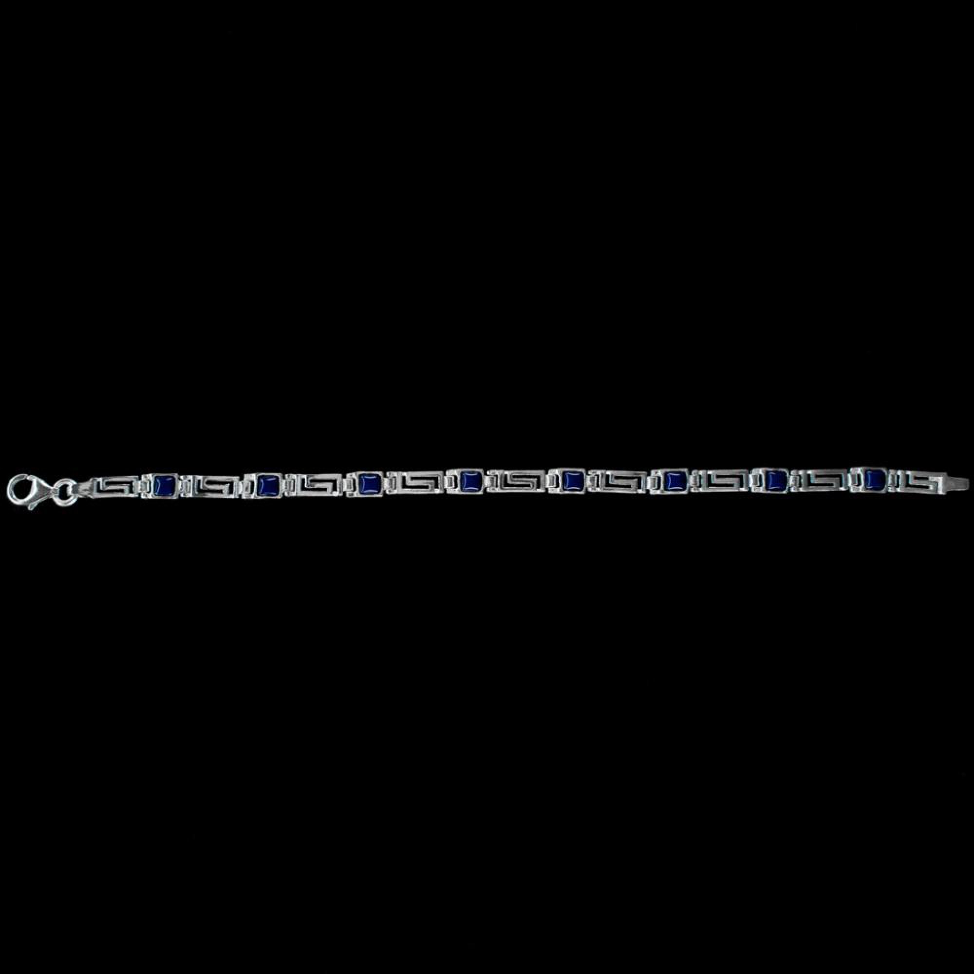 Meander bracelet with lapis lazuli stones
