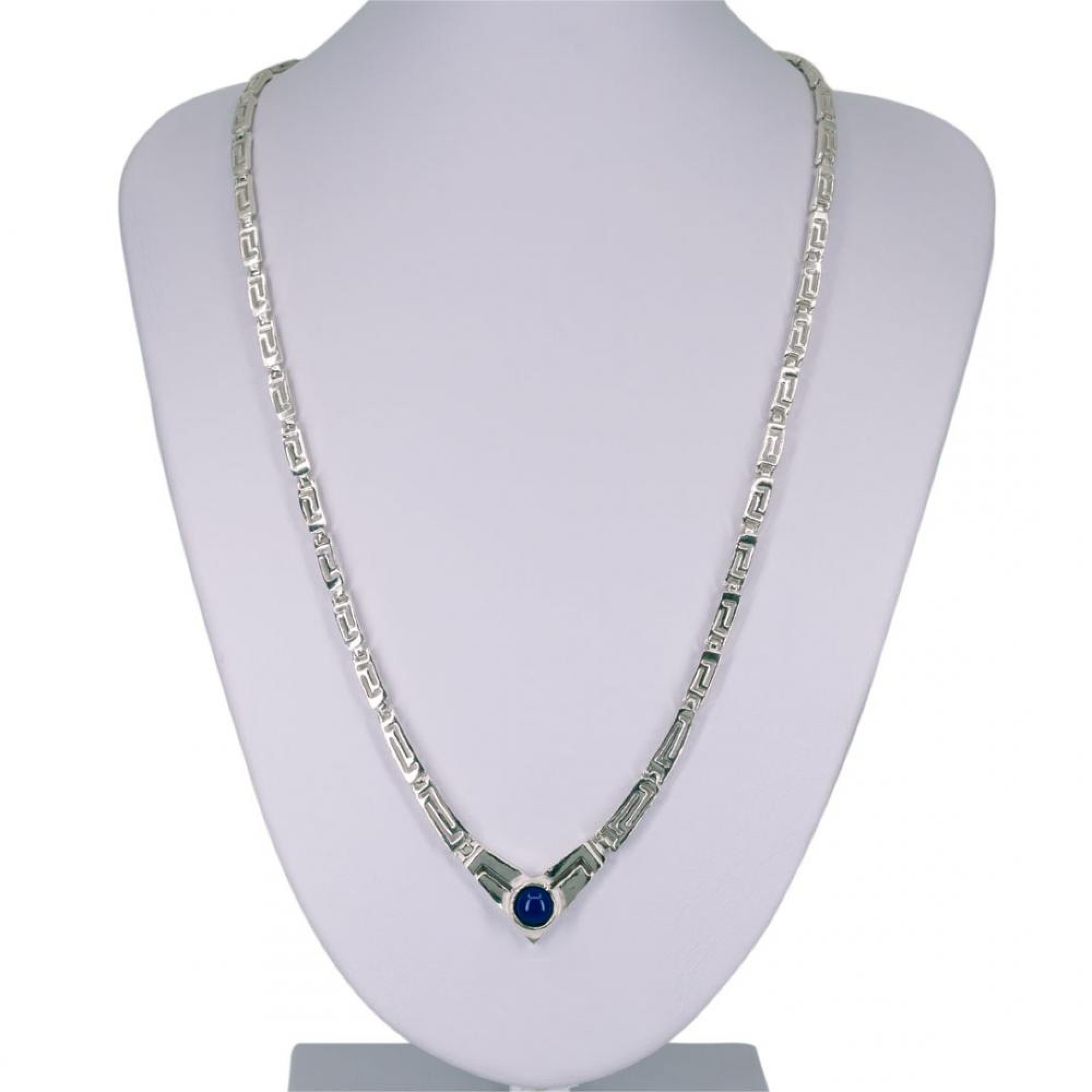 Κολιέ μαίανδρος με πέτρα λάπις λάζουλι