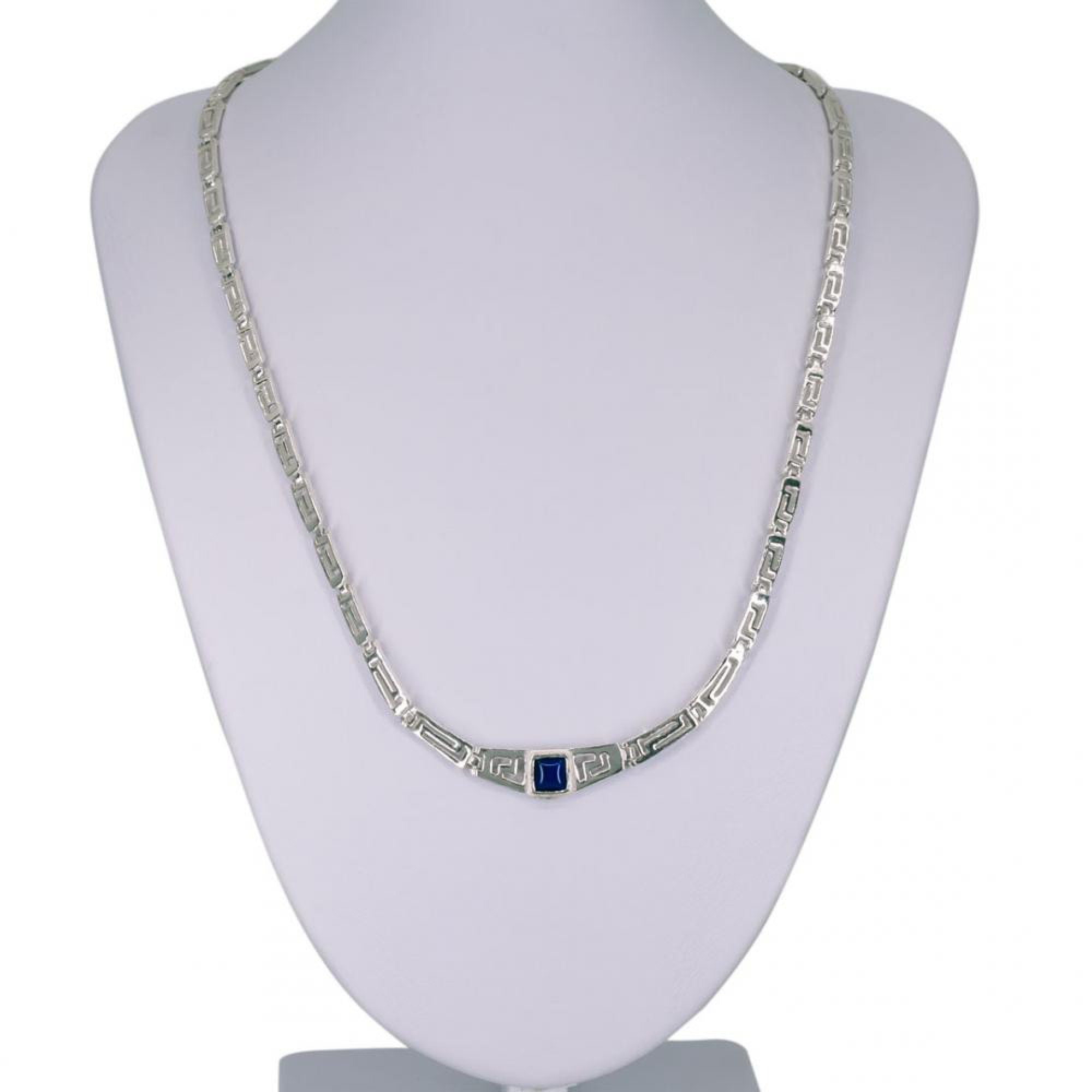 Meander necklace with lapis lazuli stone