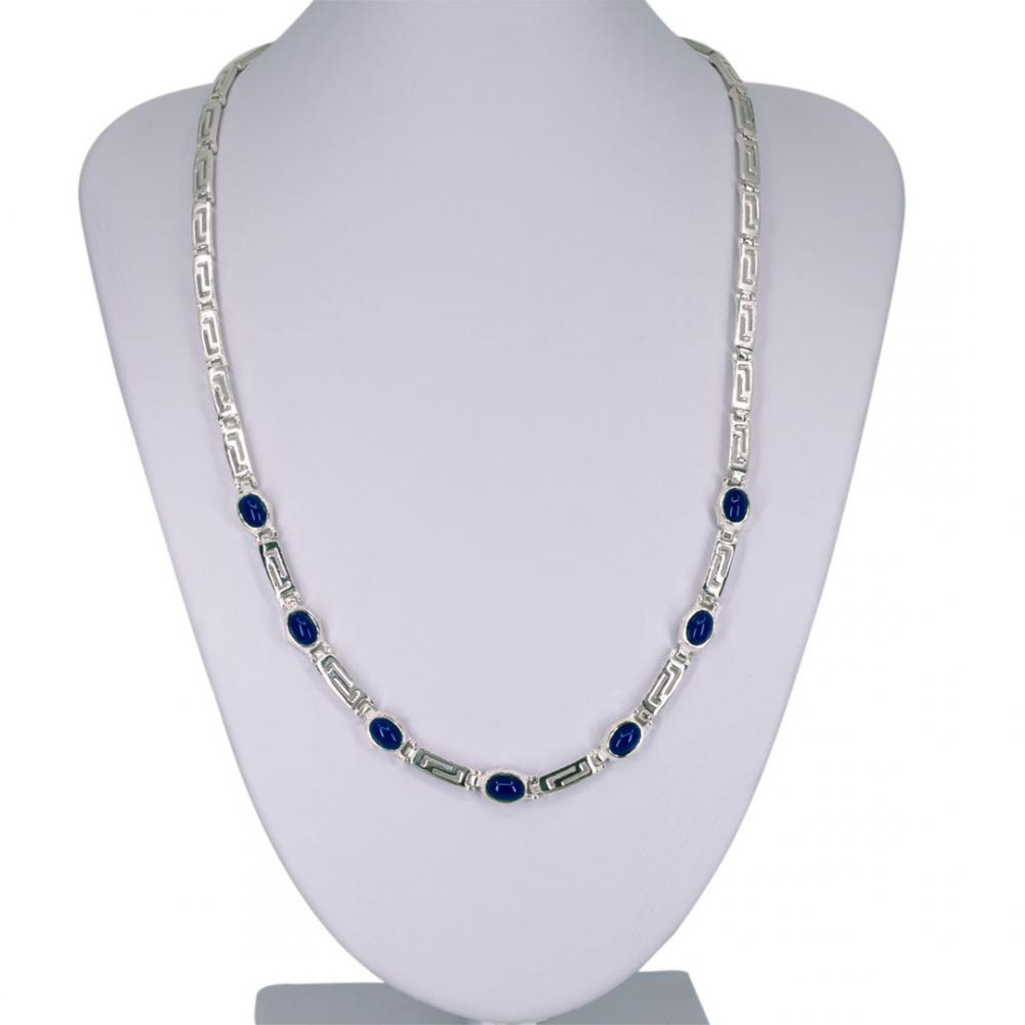 Κολιέ μαίανδρος με πέτρες λάπις λάζουλι