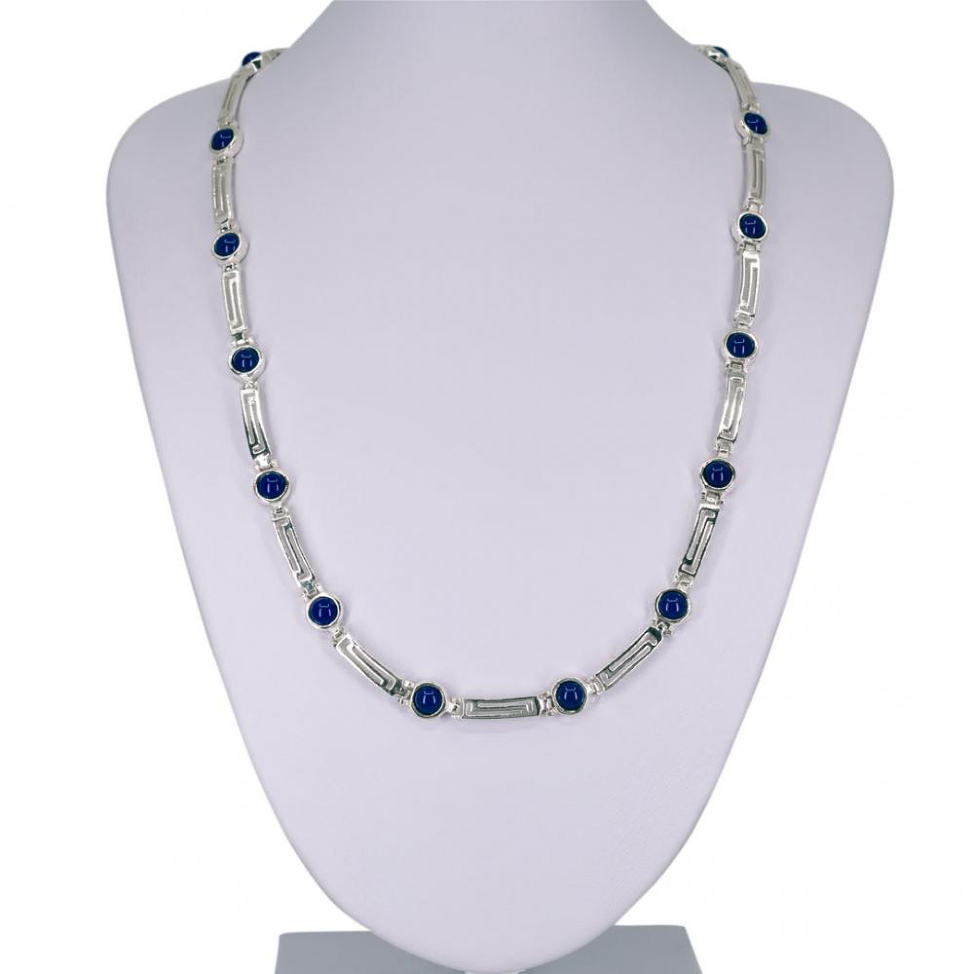 Κολιέ μαίανδρος με πέτρες λάπις λάζουλι