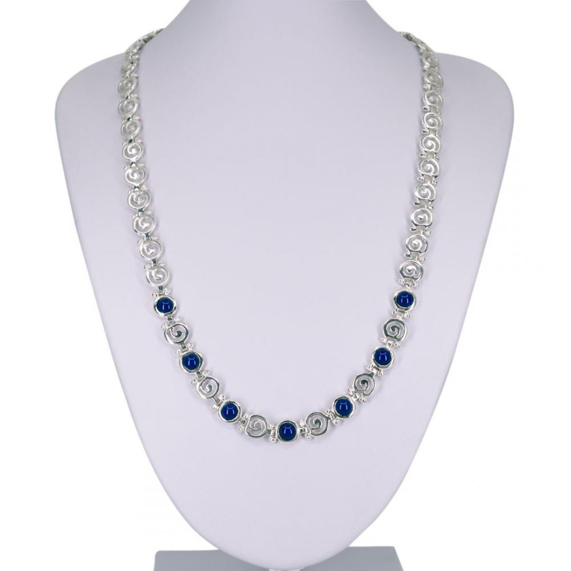 Κολιέ μαίανδρος με πέτρες λάπις λάζουλι