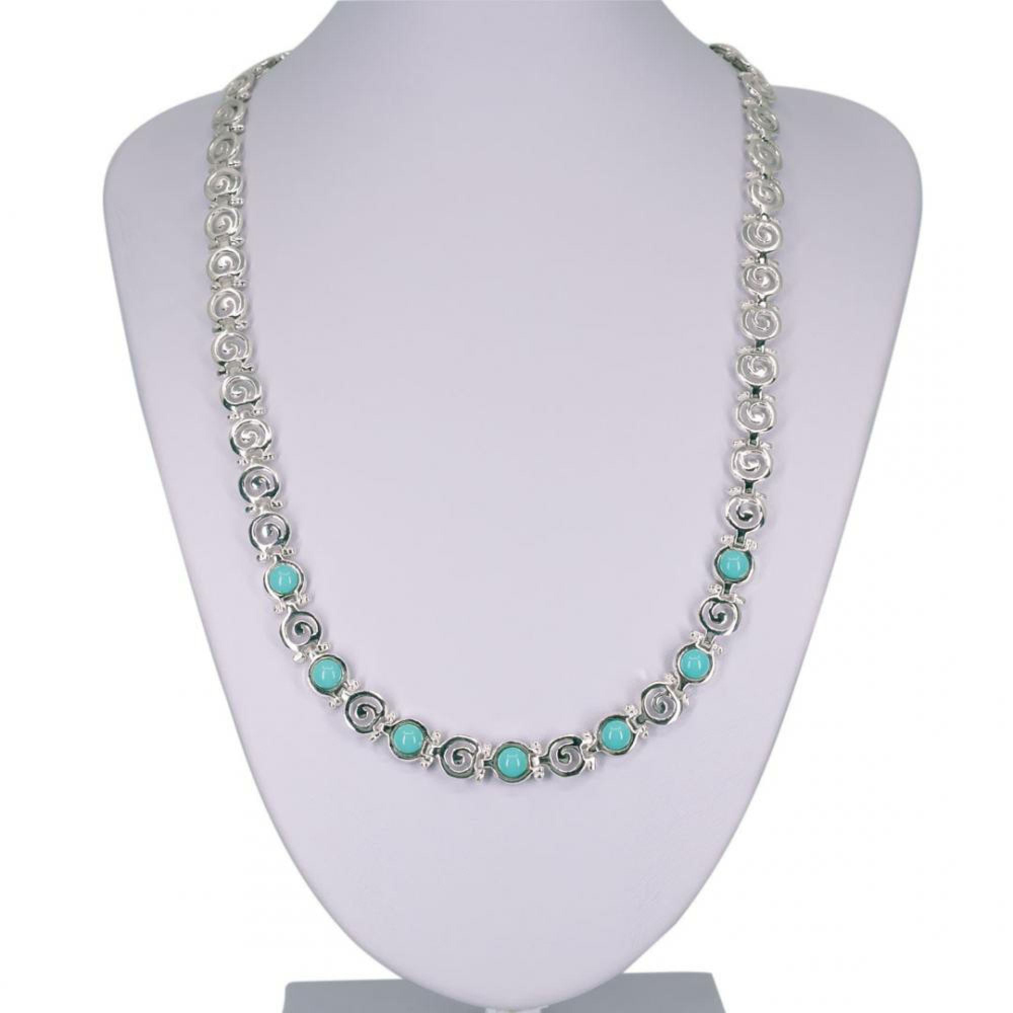 Κολιέ μαίανδρος με πέτρες τιρκουάζ