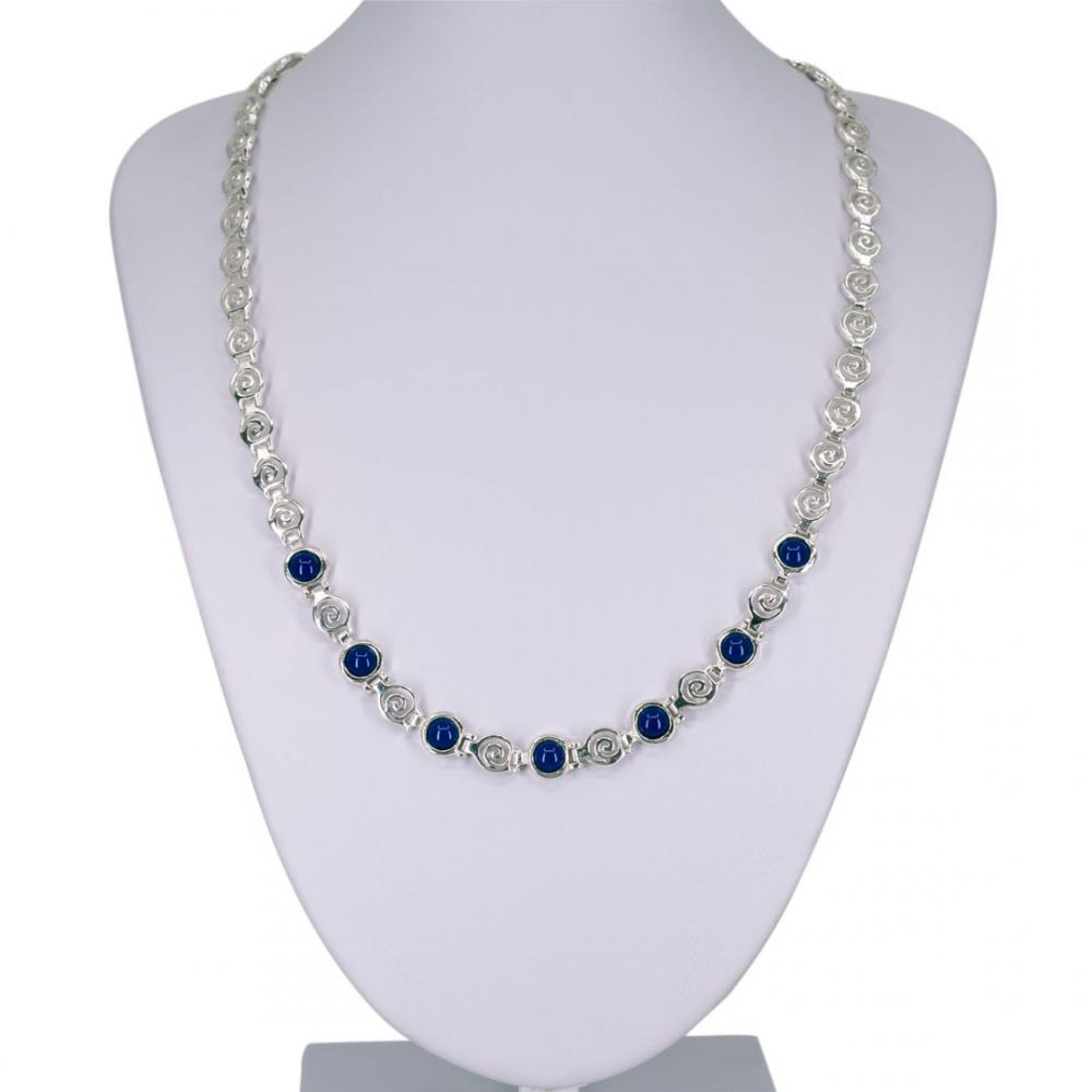 Κολιέ μαίανδρος με πέτρες λάπις λάζουλι
