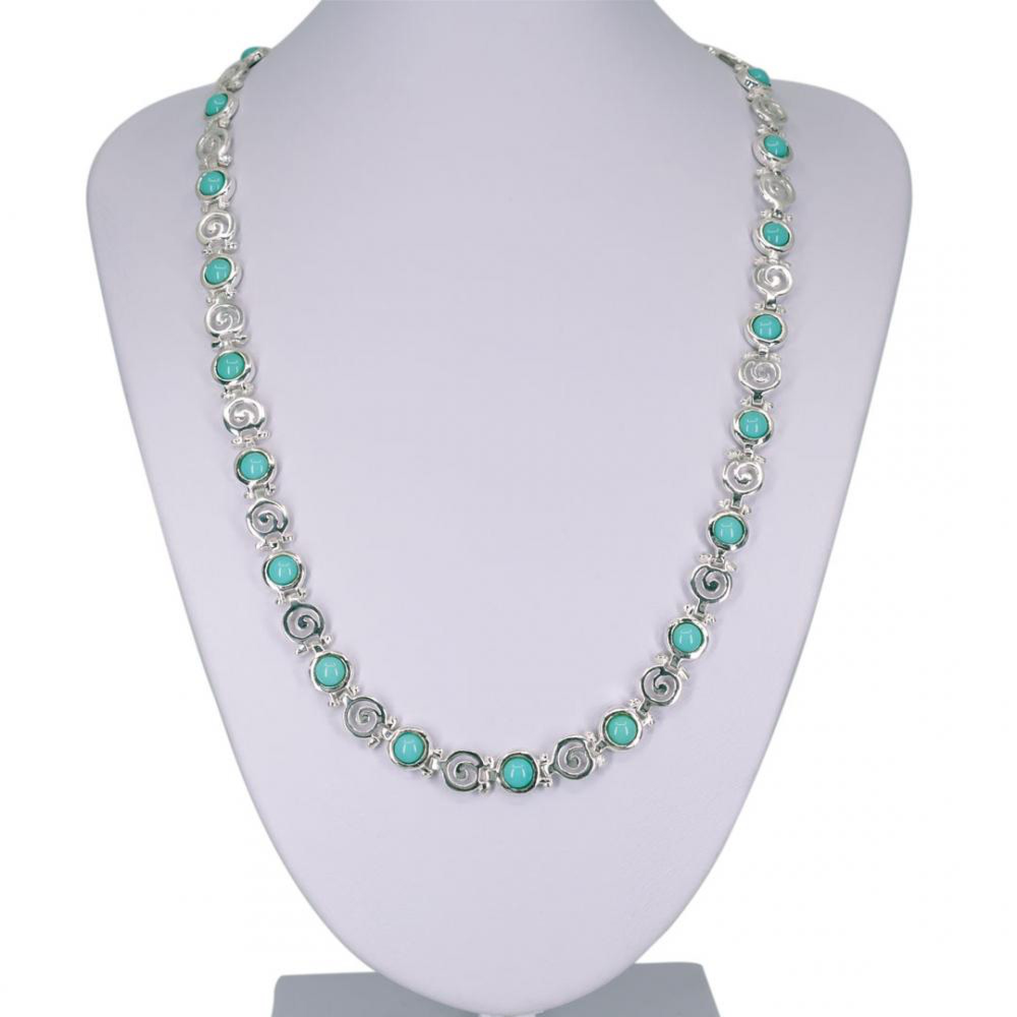 Κολιέ μαίανδρος με πέτρες τιρκουάζ