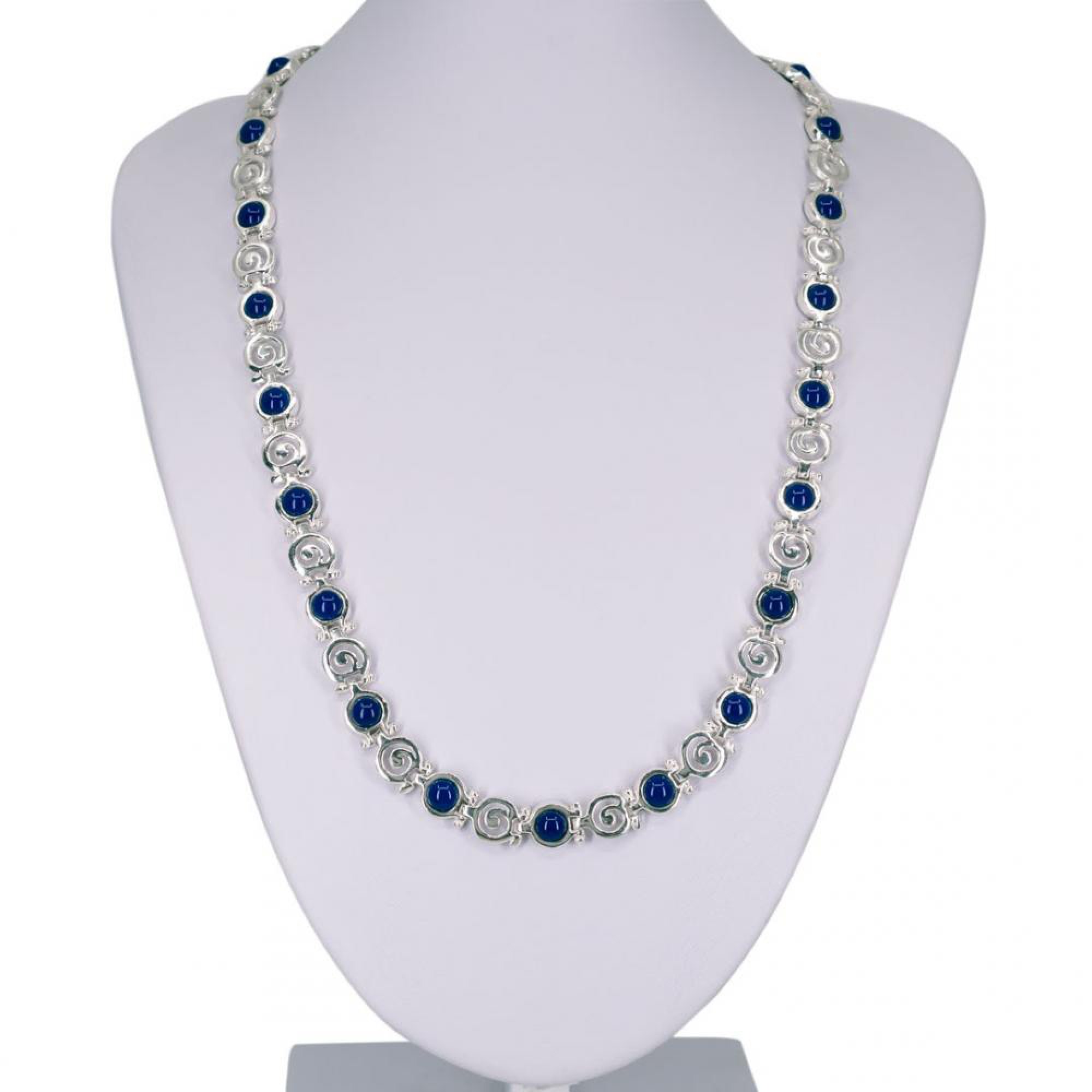 Κολιέ μαίανδρος με πέτρες λάπις λάζουλι