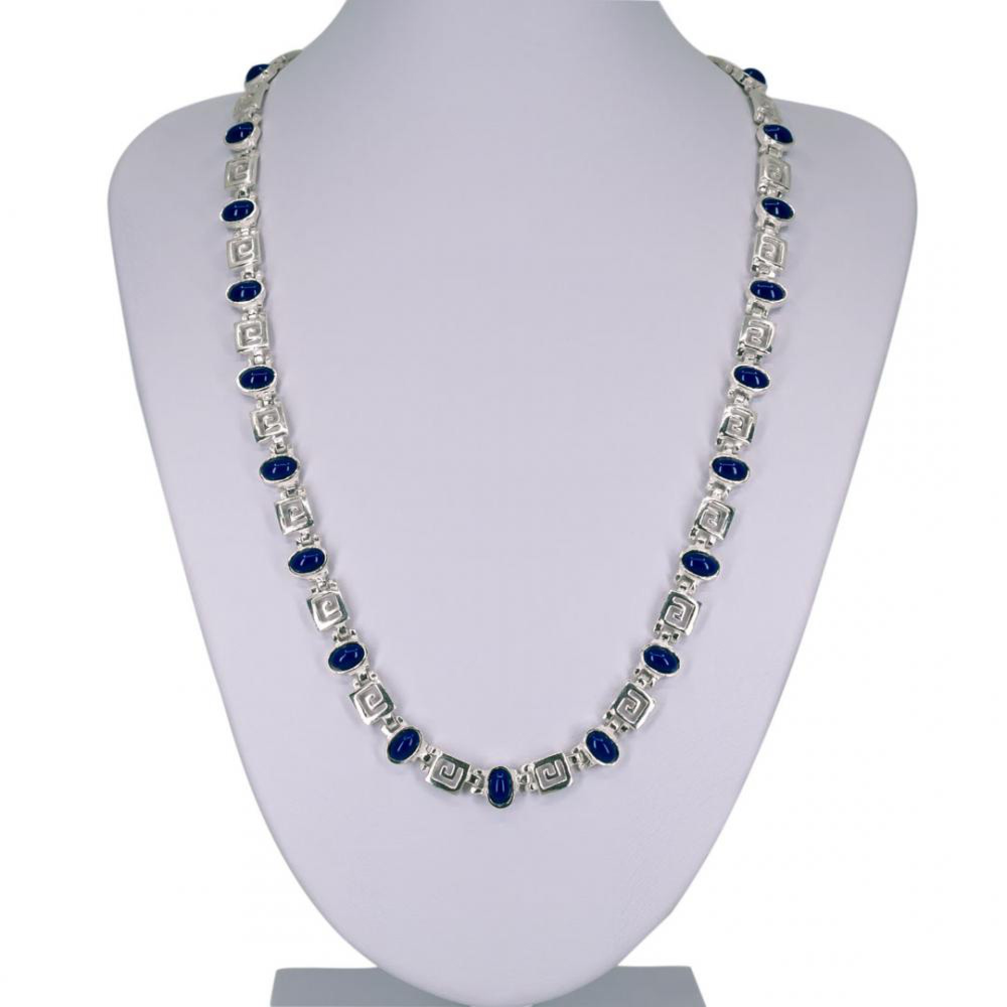 Κολιέ μαίανδρος με πέτρες λάπις λάζουλι