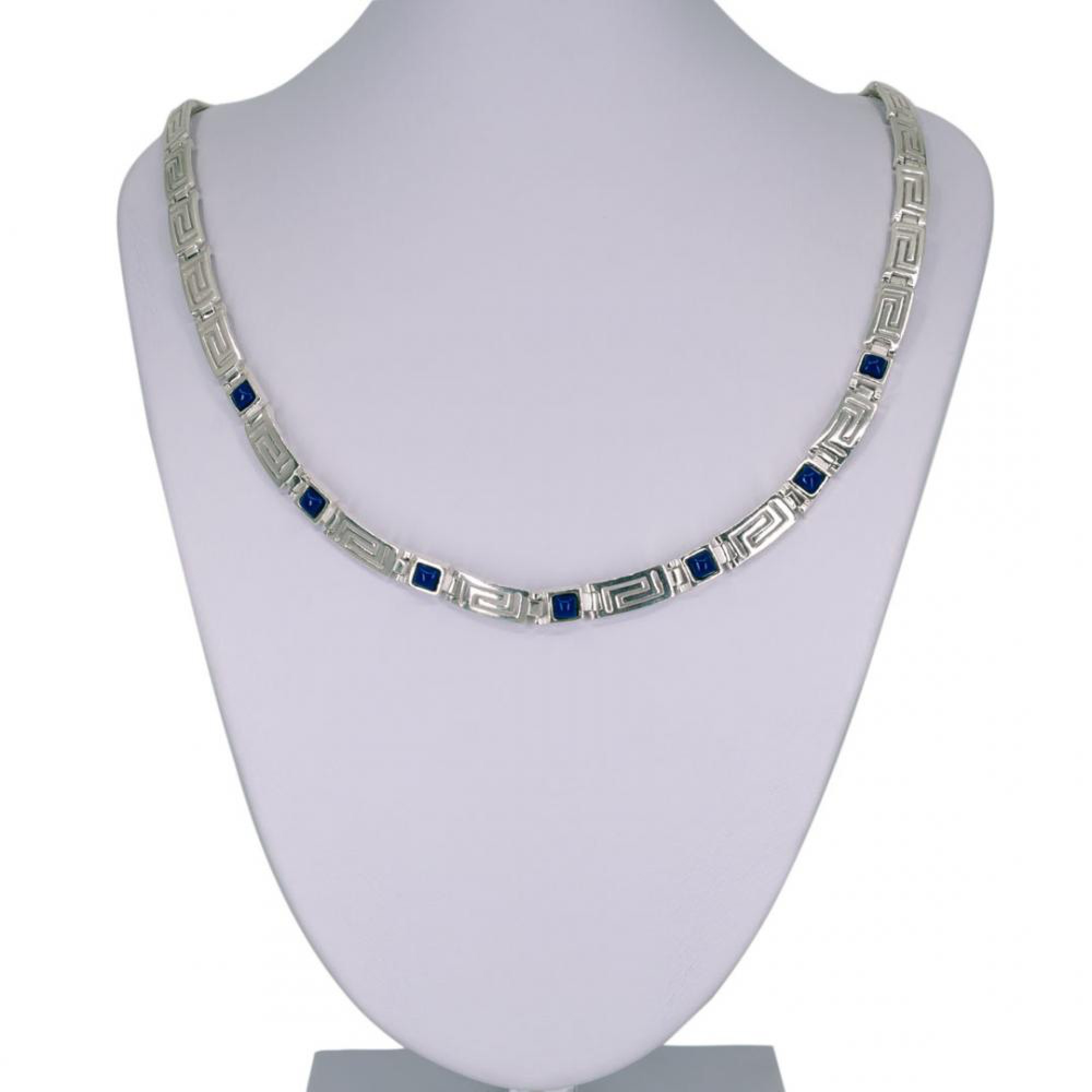 Κολιέ μαίανδρος με πέτρες λάπις λάζουλι