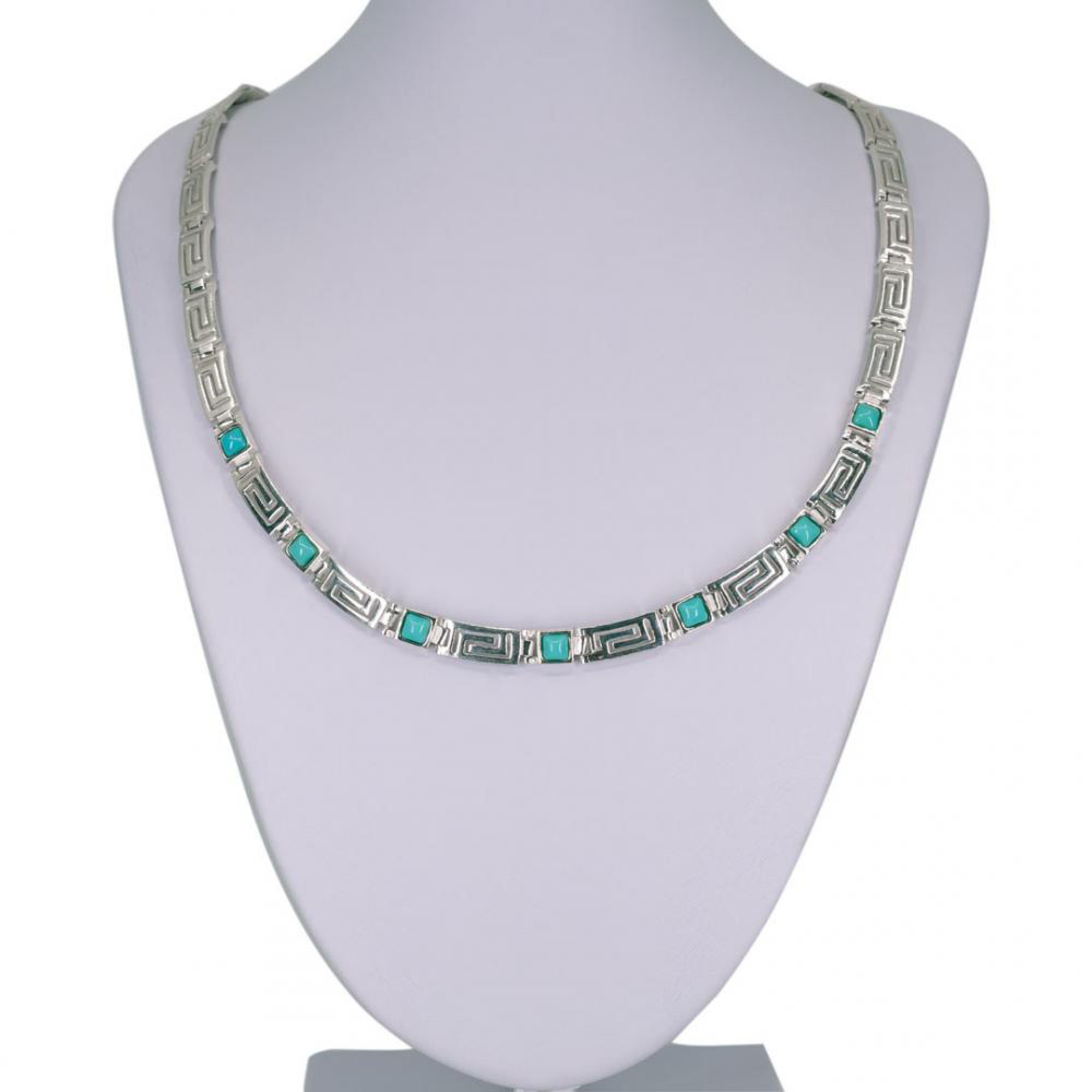 Κολιέ μαίανδρος με πέτρες τιρκουάζ