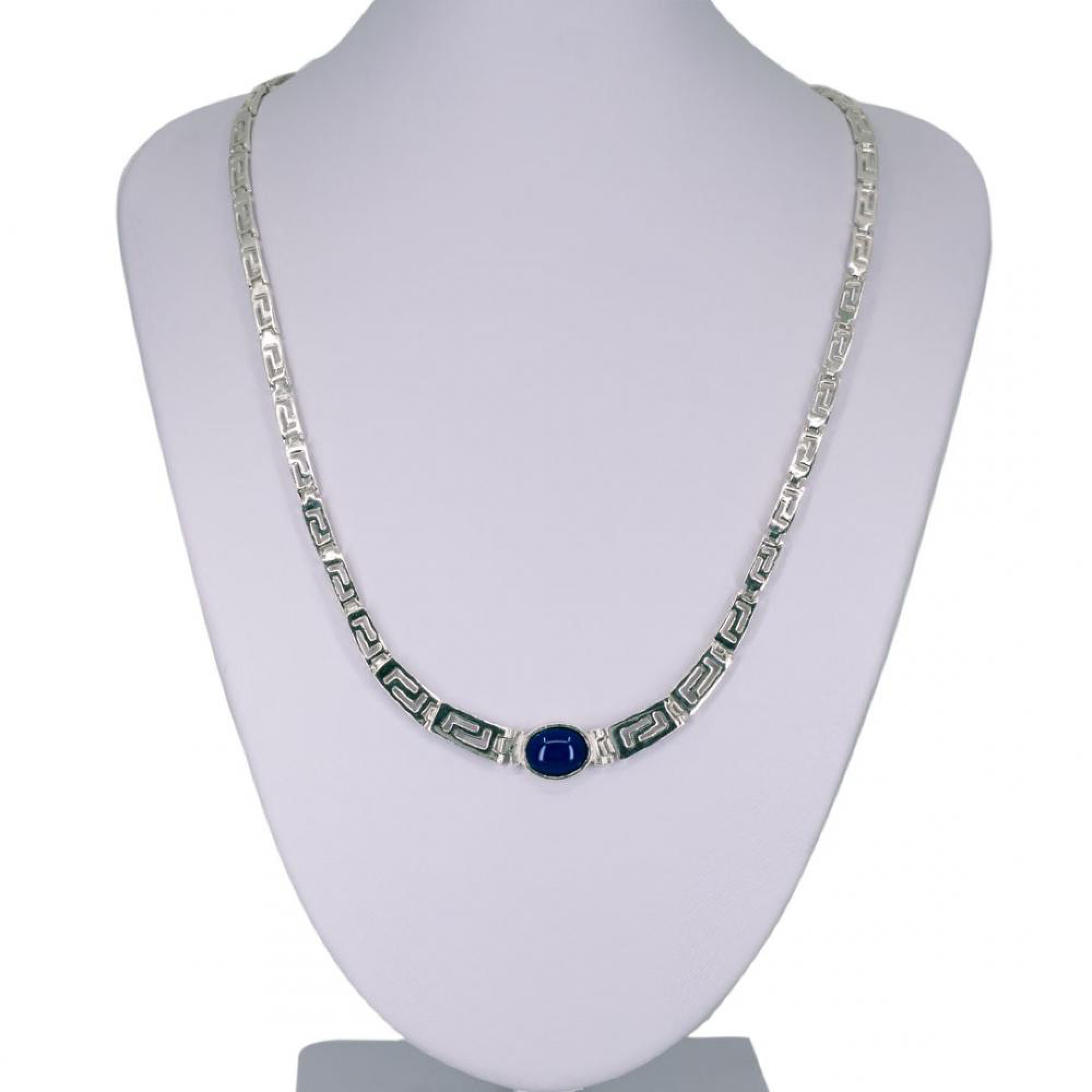 Meander necklace with lapis lazuli stone