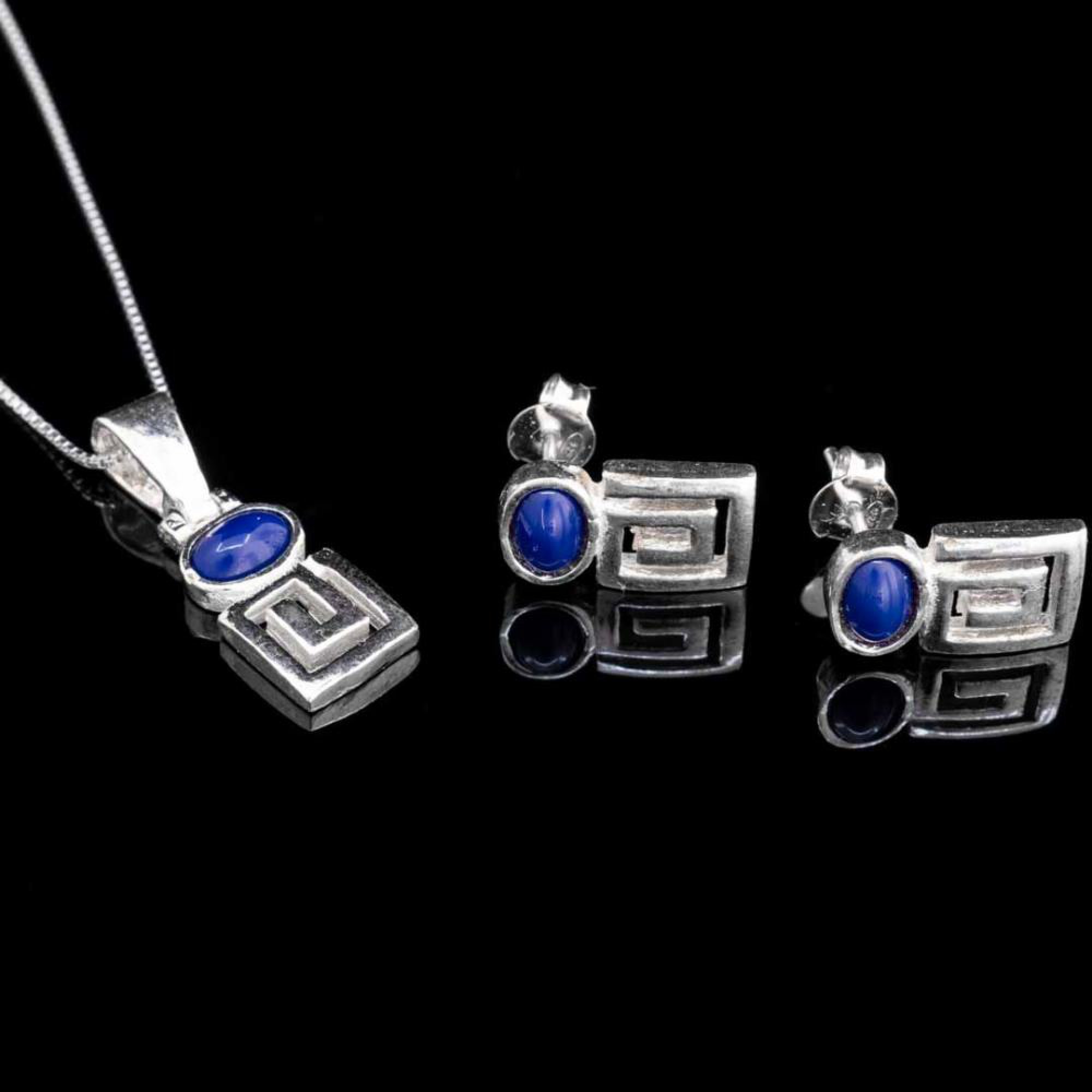 Σετ μαίανδρος με πέτρες λάπις λάζουλι 