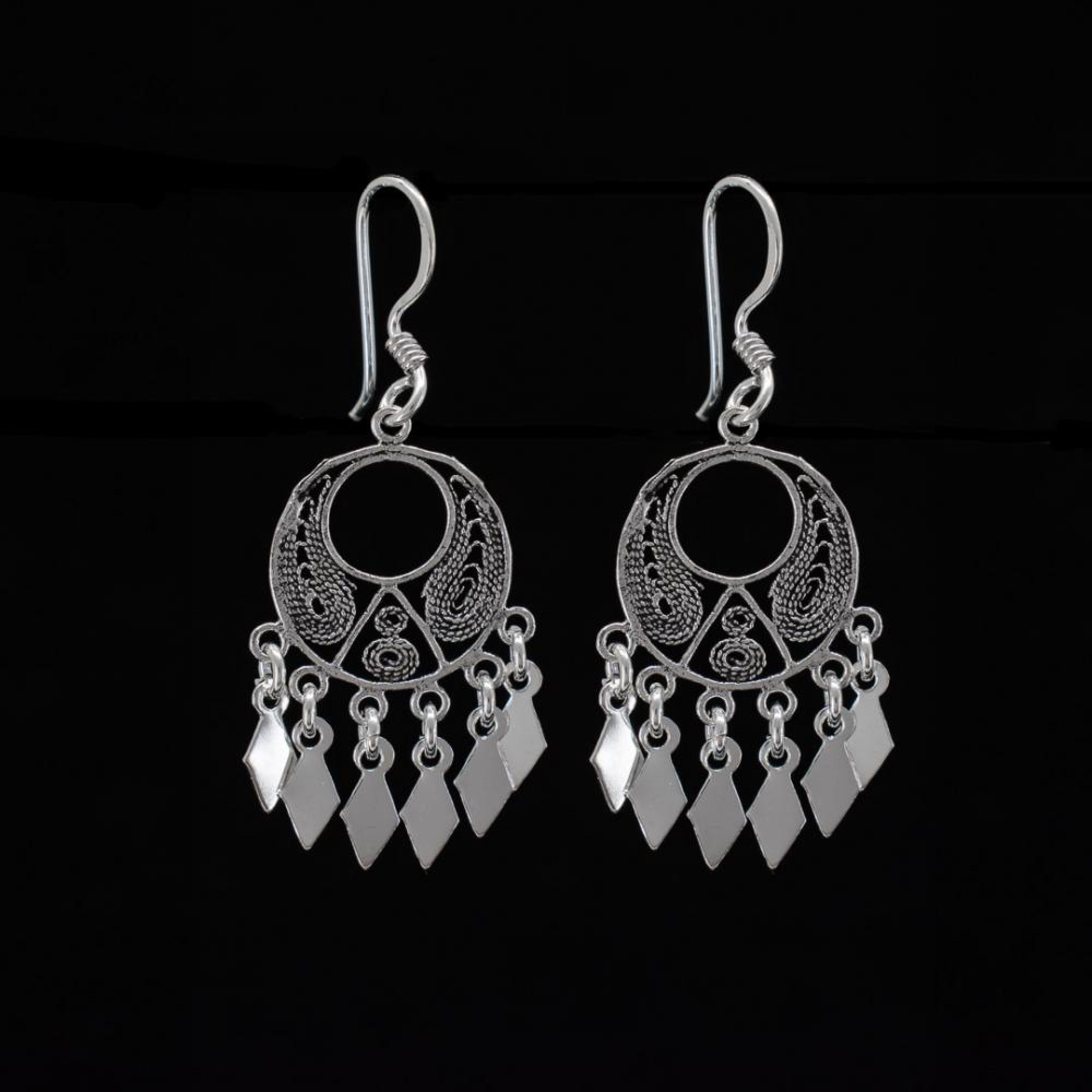 Σκουλαρίκια φιλιγκράν κρεμαστά