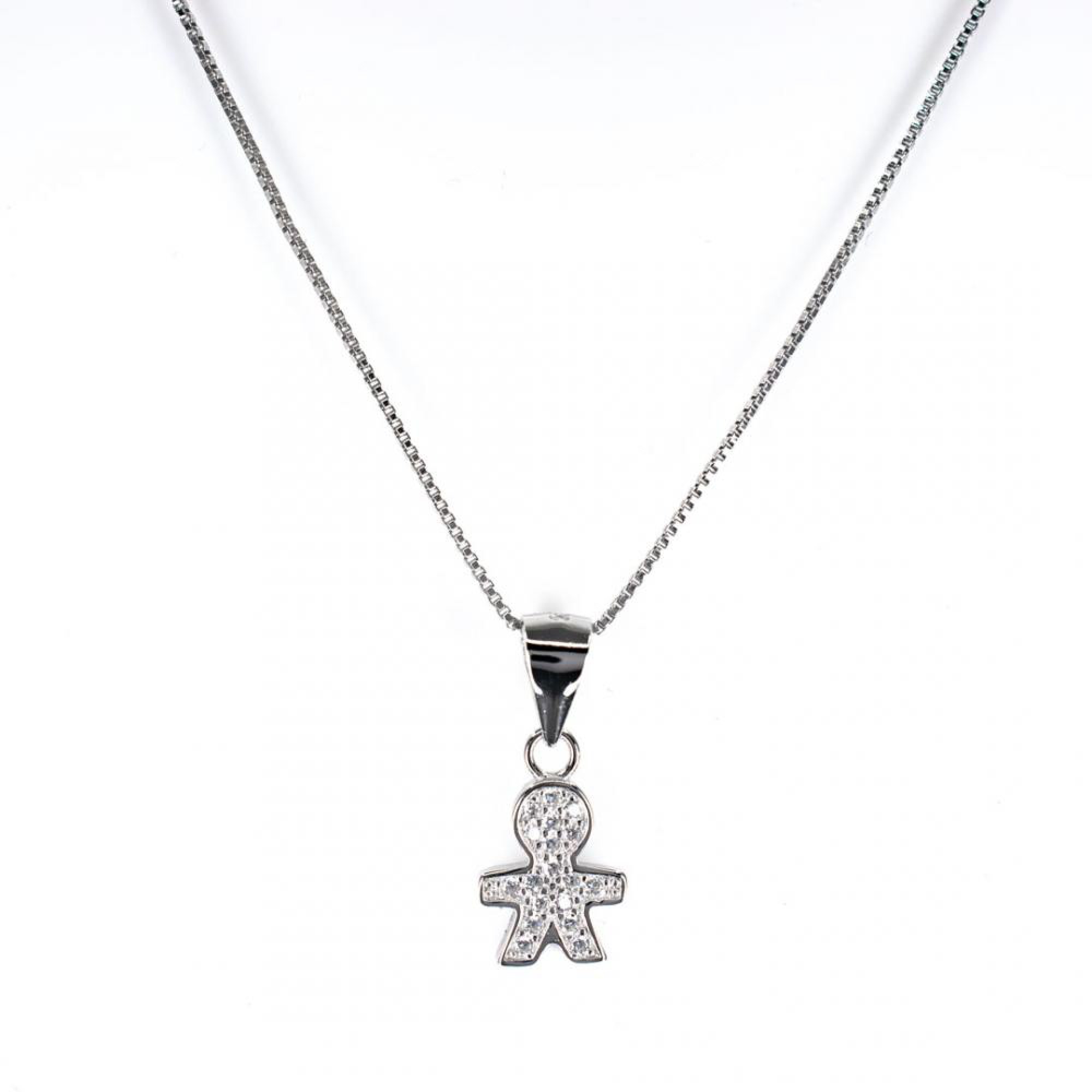 Κολιέ με αγοράκι με πέτρες ζιργκόν