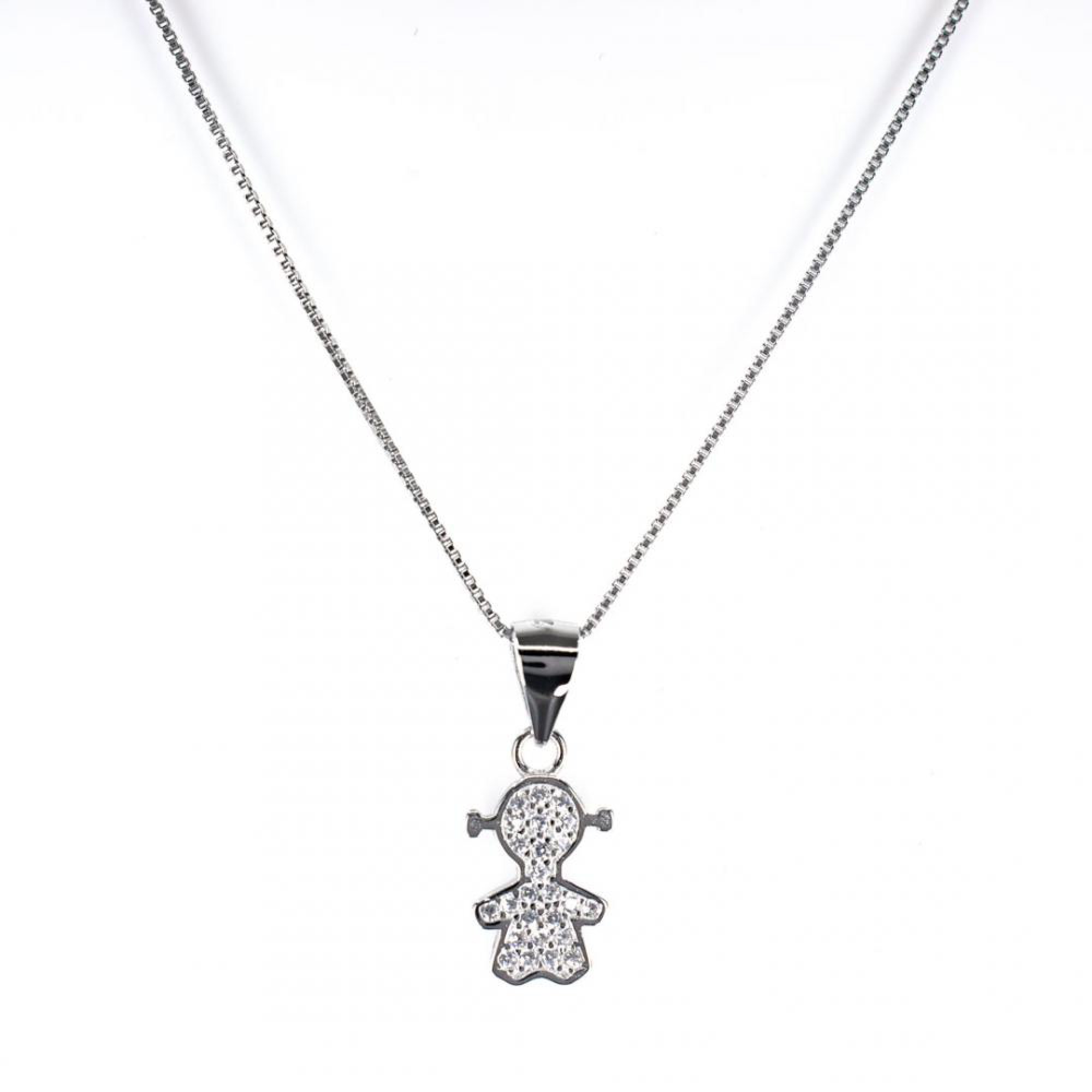 Κολιέ με κοριτσάκι με πέτρες ζιργκόν