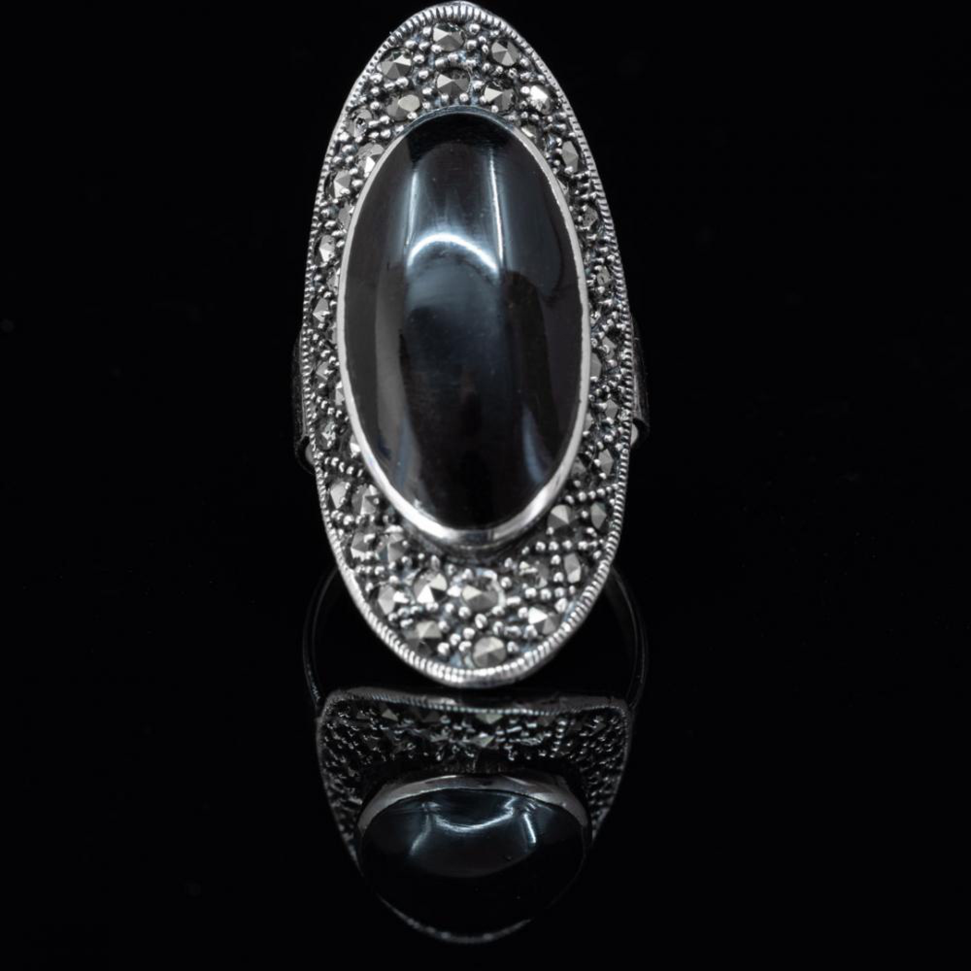 Δαχτυλίδι με πέτρα όνυχα και μαρκασίτες