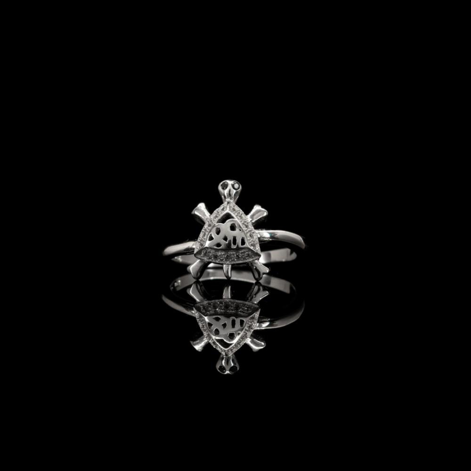 Δαχτυλίδι χελώνα με ζιργκόν πέτρες