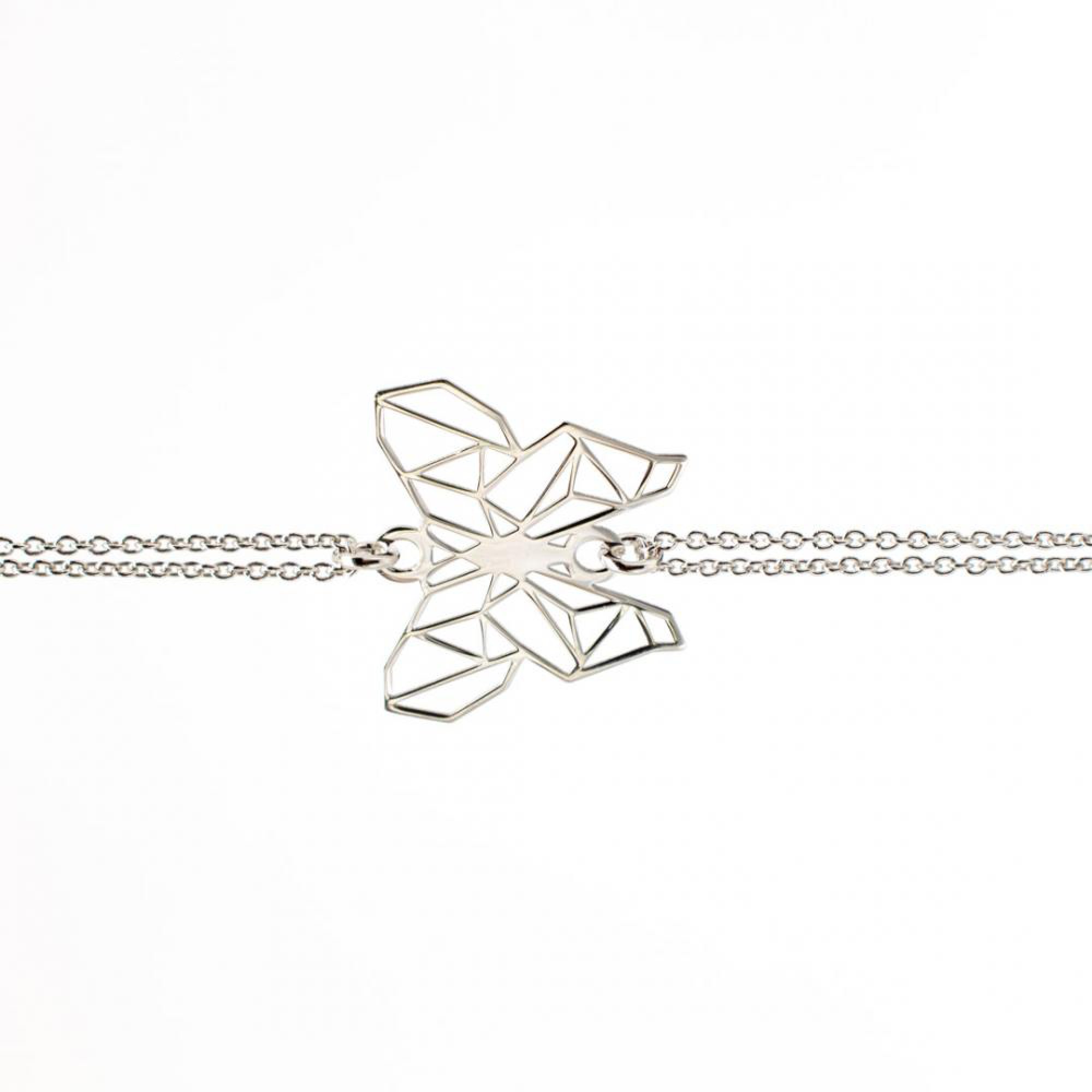 Βραχιόλι με πεταλούδα και διπλή αλυσίδα