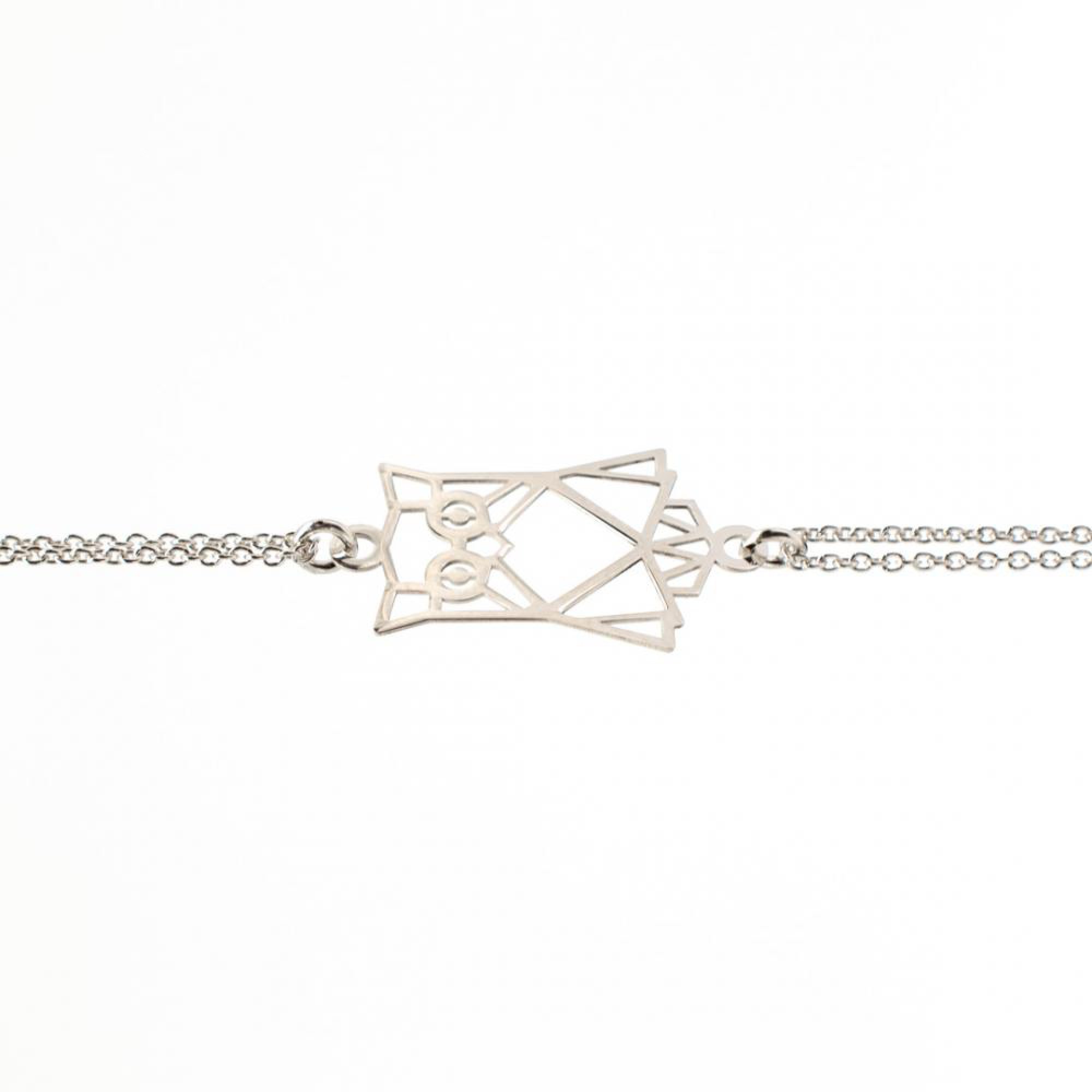 Βραχιόλι με κουκουβάγια και διπλή αλυσίδα