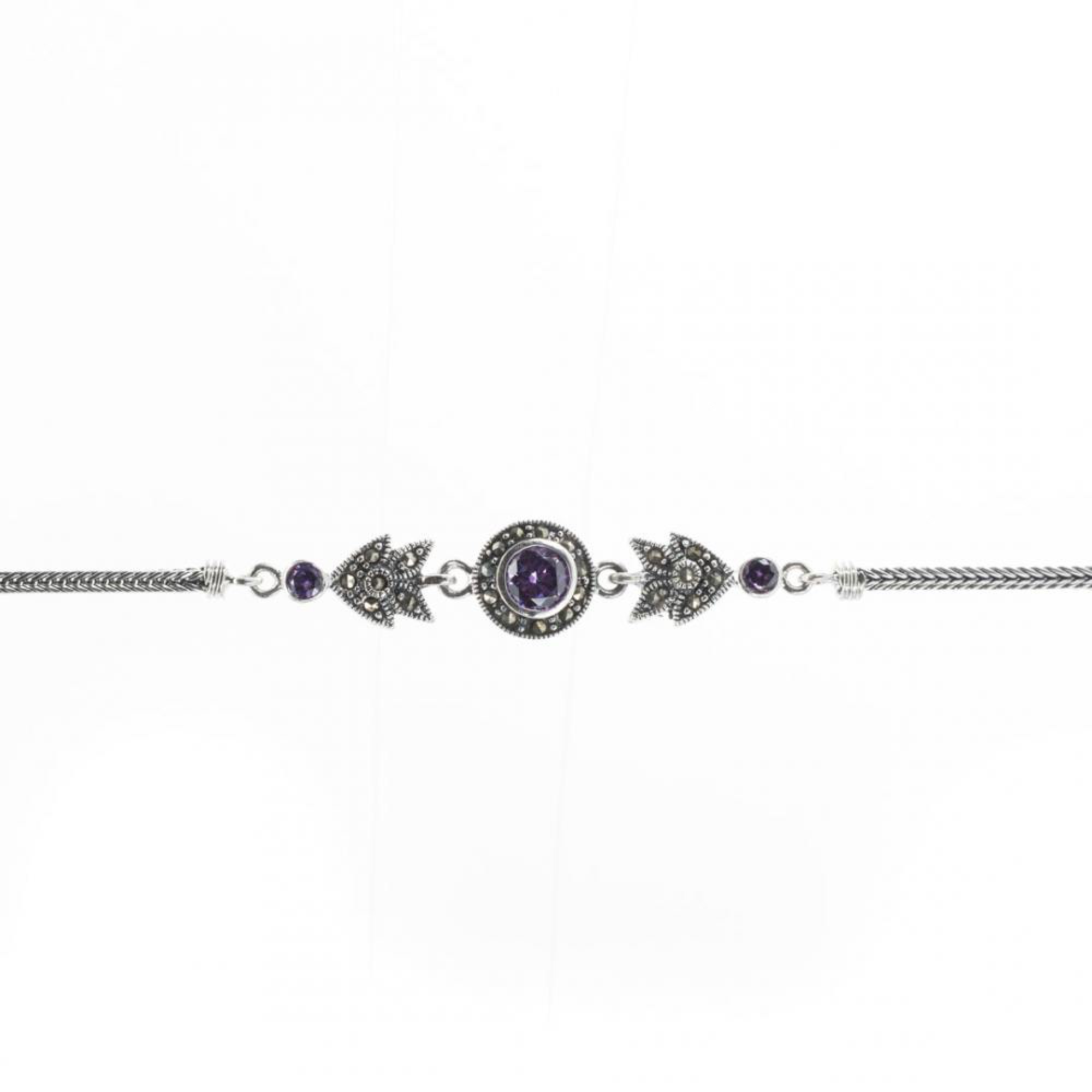 Bracelet with marcasites and amethyst stones
