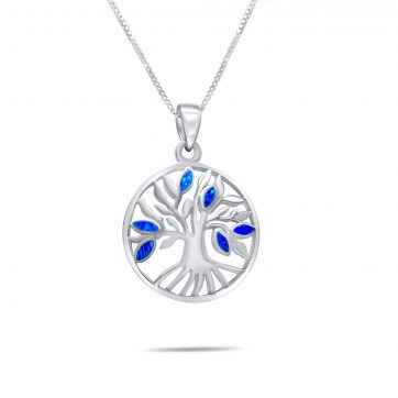 petsios Κολιέ δέντρο της ζωής με πέτρες όπαλ