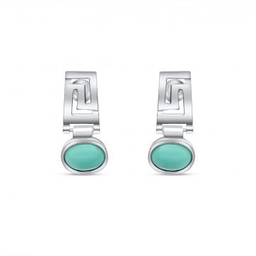 petsios Σκουλαρίκια καρφωτά μαίανδρος με πέτρες τιρκουάζ