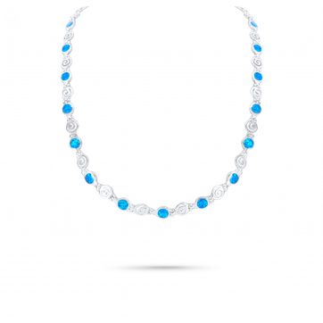 petsios Κολιέ με σπείρες με πέτρες όπαλ και μαίανδρο