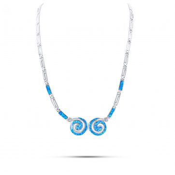 petsios Κολιέ με σπείρες με πέτρες όπαλ και μαίανδρο