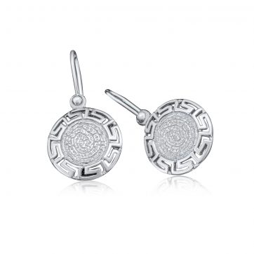 petsios Σκουλαρίκια δίσκος της Φαιστού με μαίανδρο κρεμαστά 