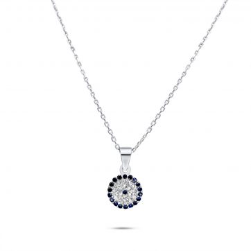 petsios Κολιέ μάτι με πέτρες ζιργκόν