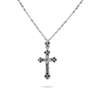 petsios Silver cross with marcasites