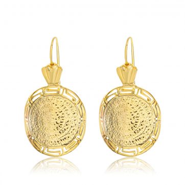 petsios Gold plated Faistos Disc dangle earrings